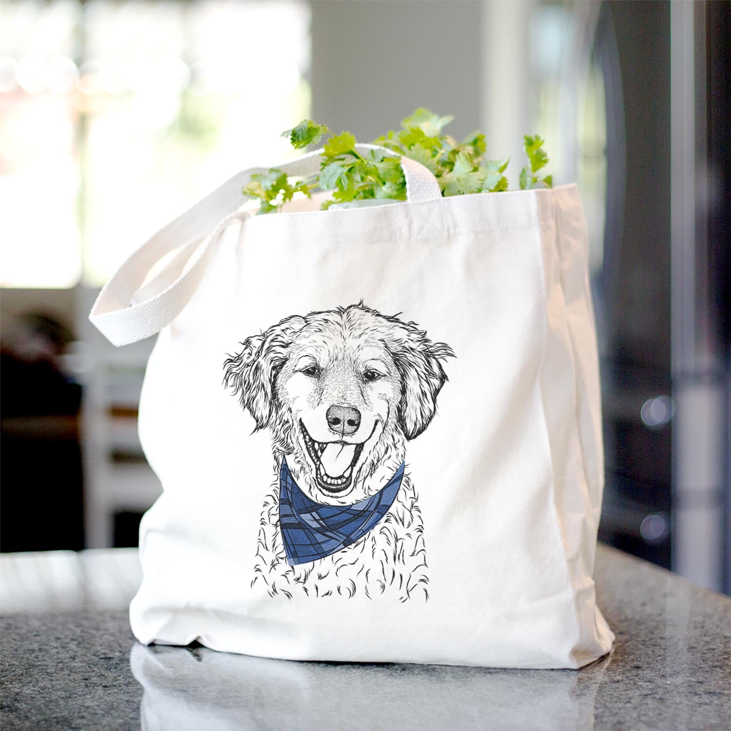 Happy Otis the Miniature Goldendoodle - Tote Bag