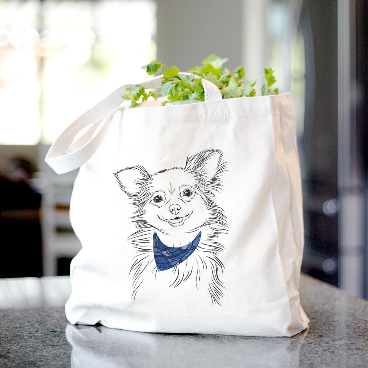 Marzi the Long Haired Chihuahua - Tote Bag