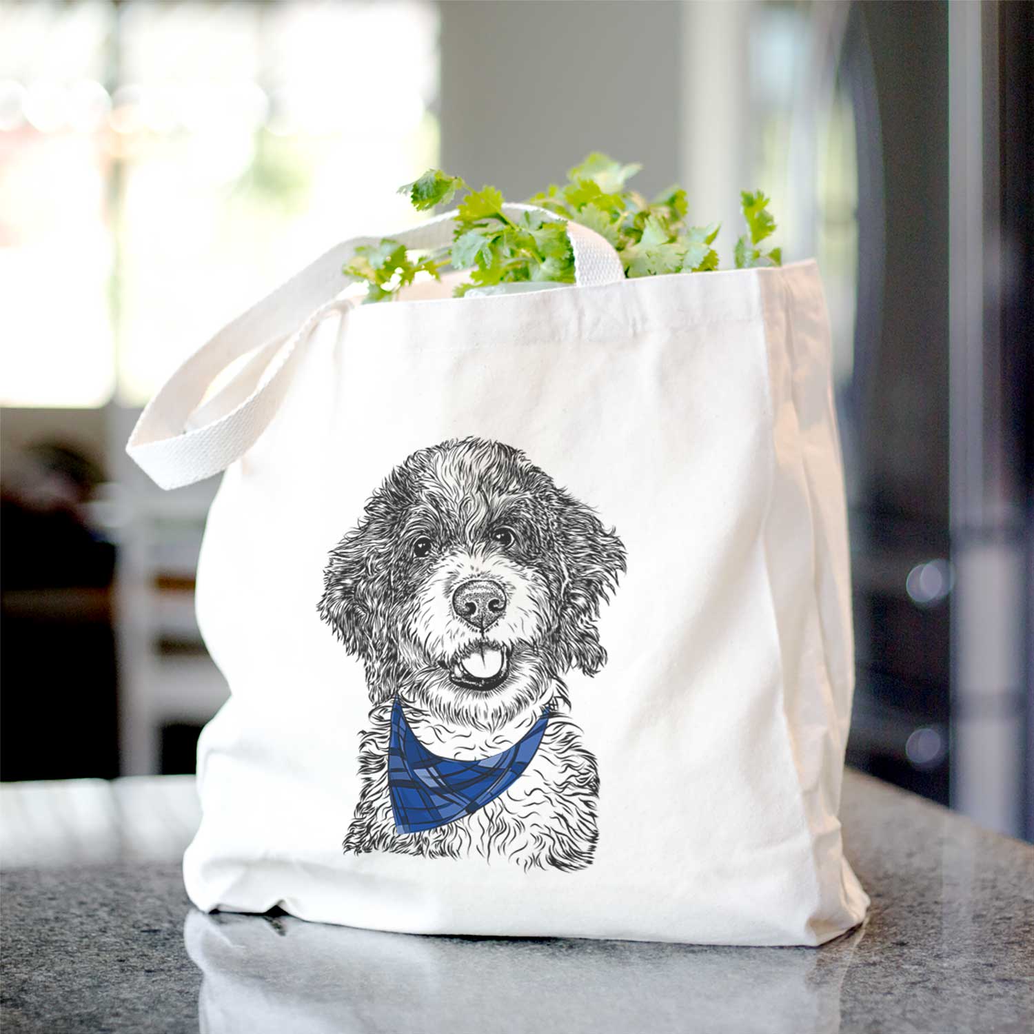 Smoky the Bernedoodle Puppy - Tote Bag