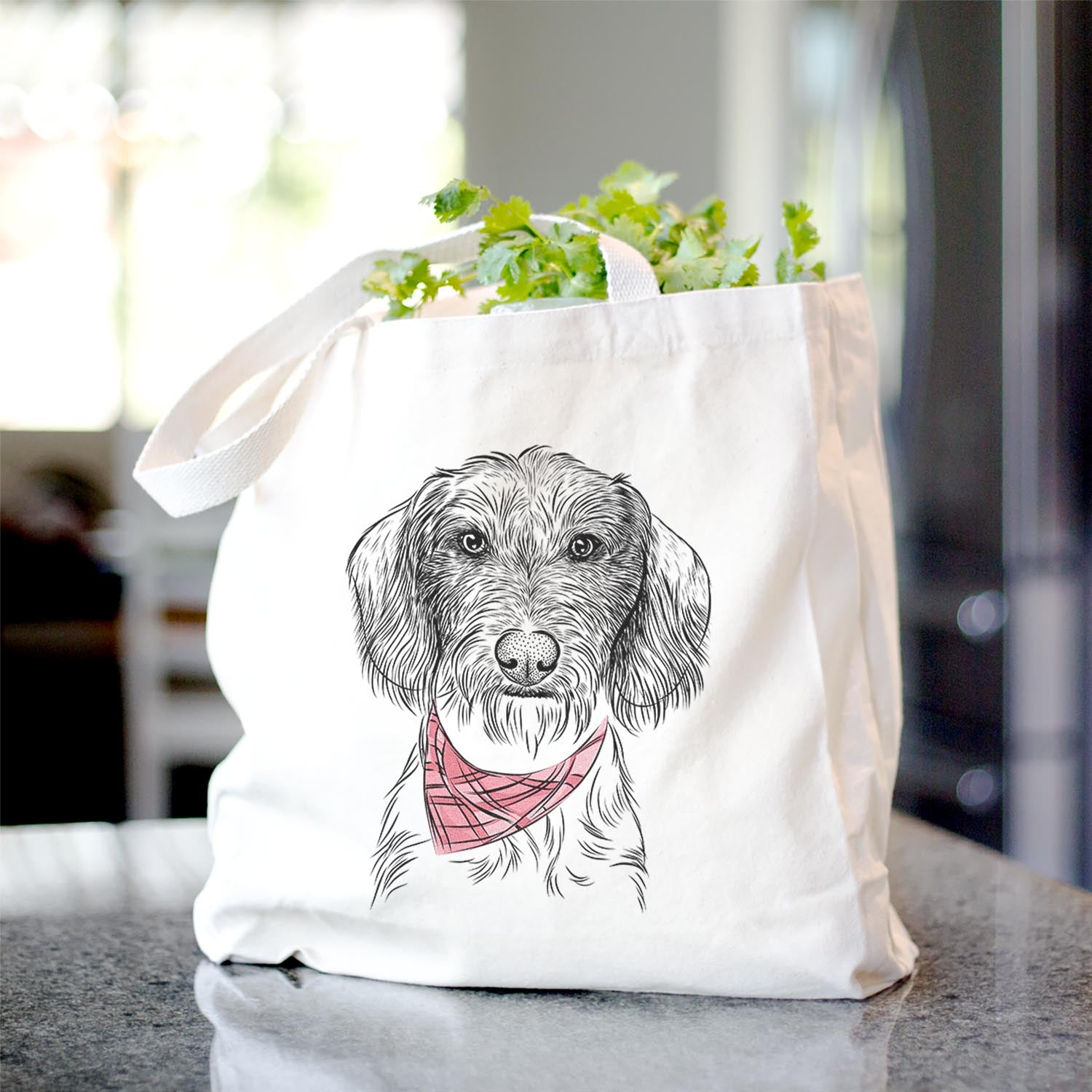 Almond the Wirehaired Dachshund - Tote Bag