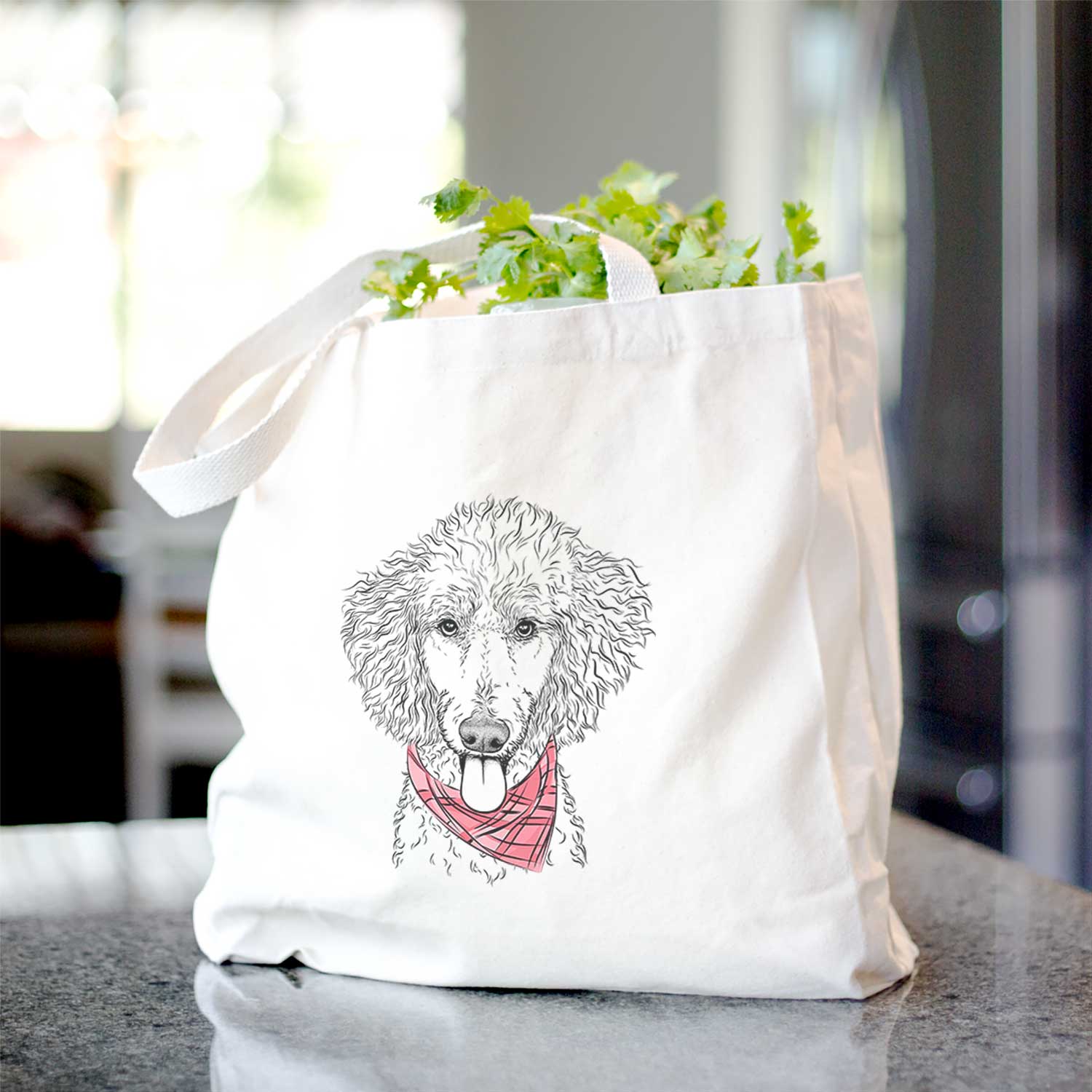 Henry the White Standard Poodle - Tote Bag