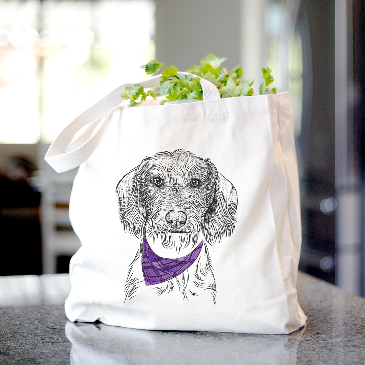 Almond the Wirehaired Dachshund - Tote Bag