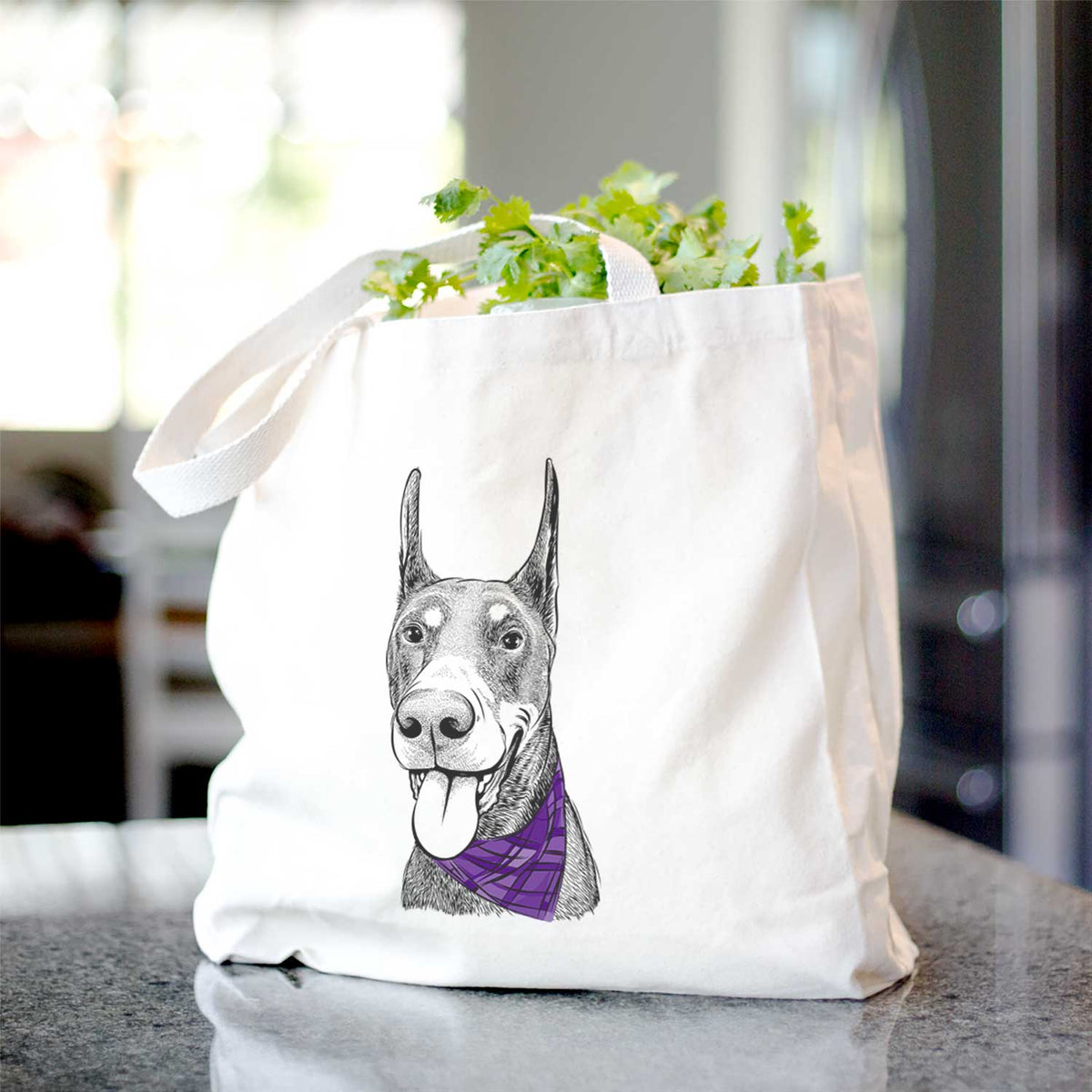 Happy Sunny the Doberman Pinscher - Tote Bag