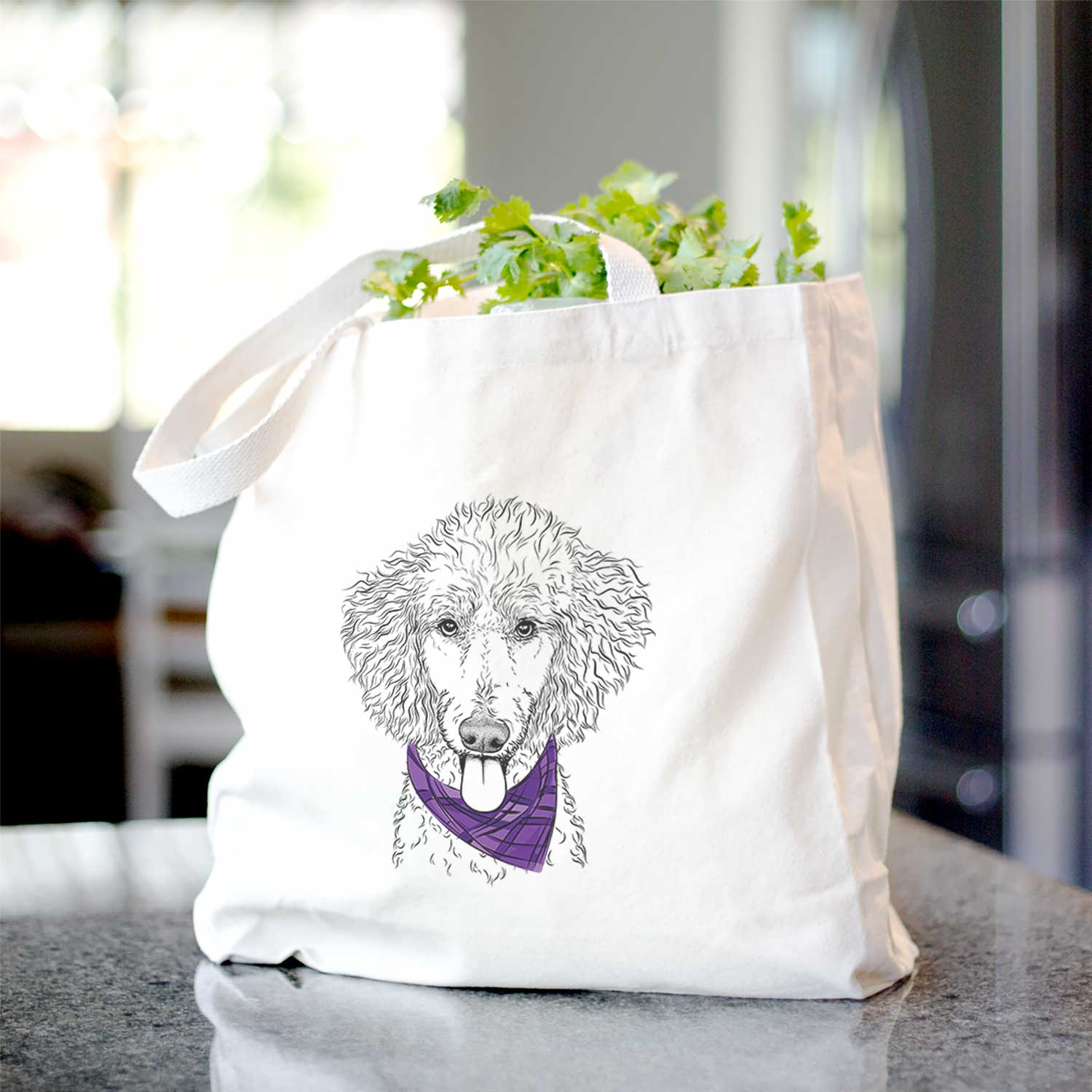 Henry the White Standard Poodle - Tote Bag