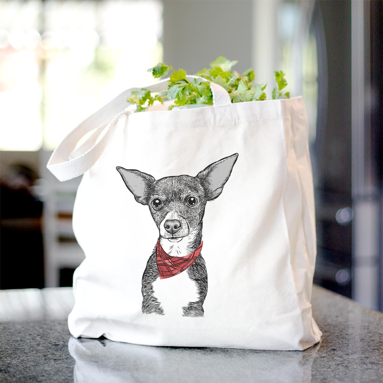 Tiny Archie the Mixed Breed - Tote Bag