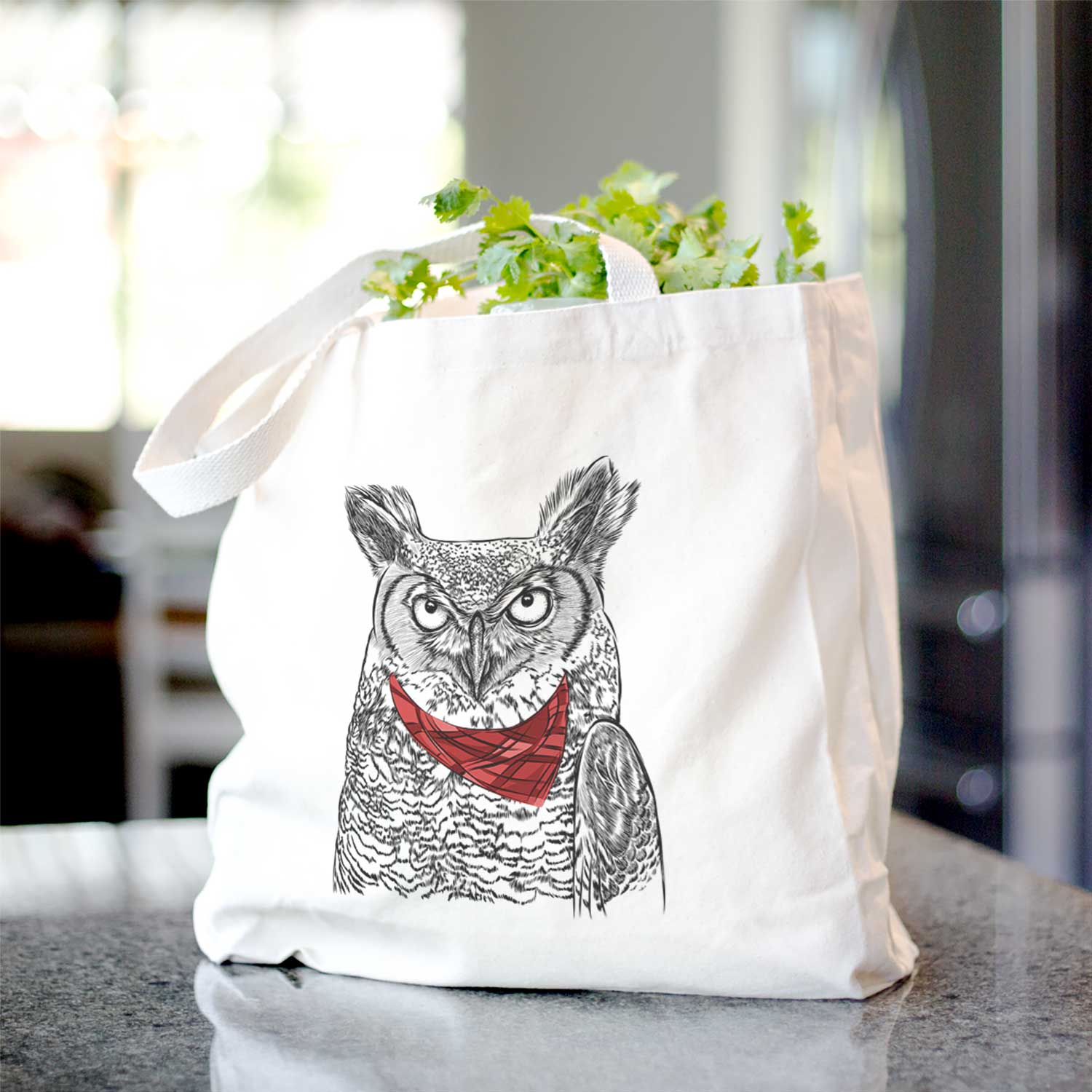 Ozwald the Grey Horned Owl - Tote Bag