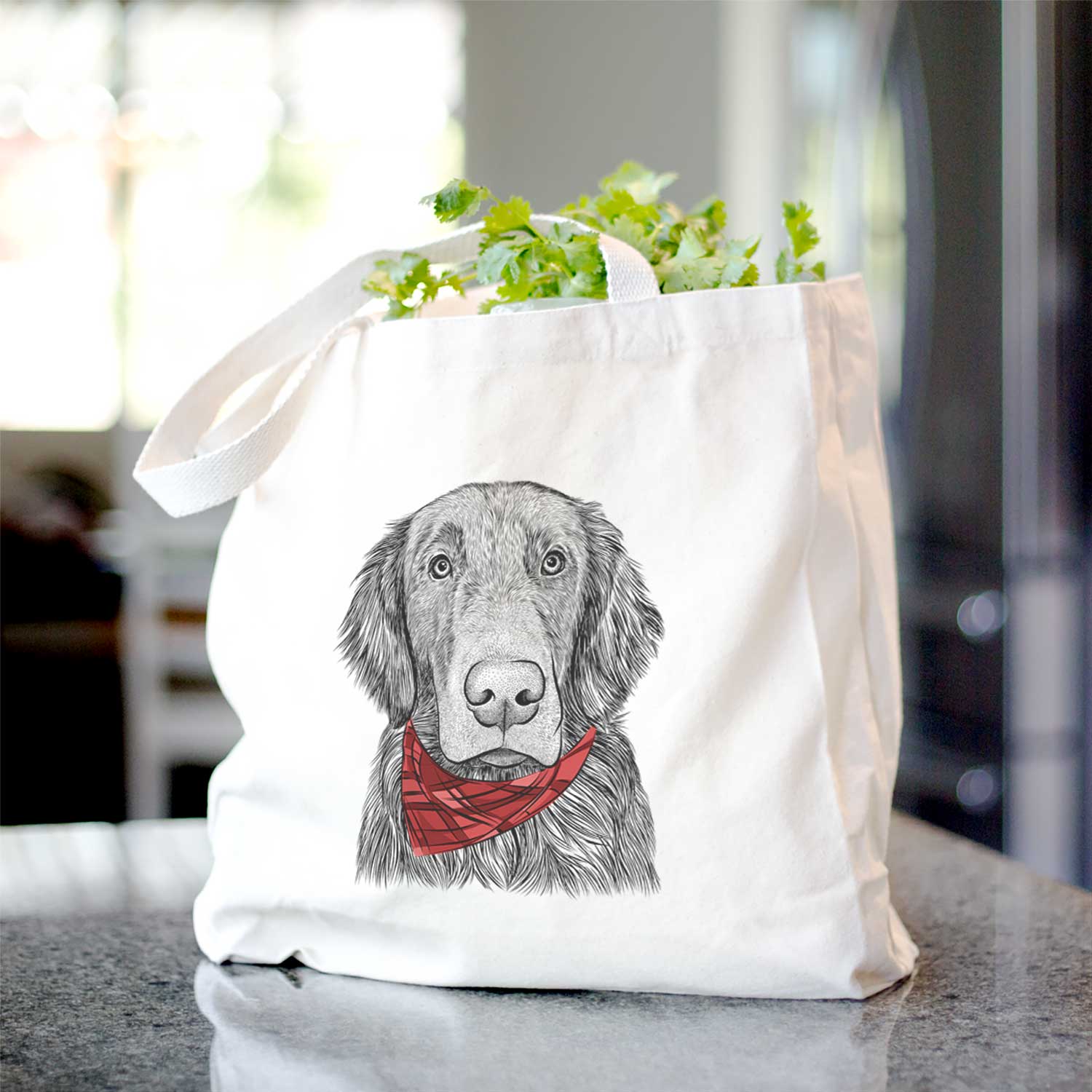 Pippin the Flat Coated Retriever - Tote Bag