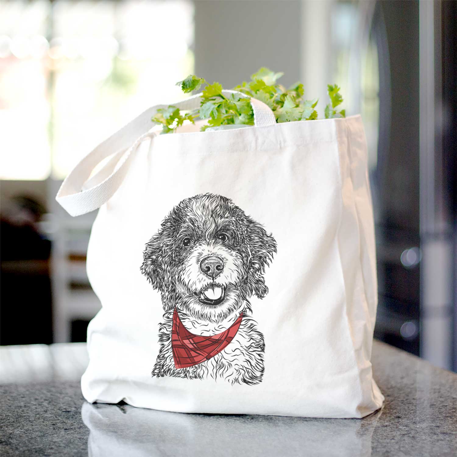 Smoky the Bernedoodle Puppy - Tote Bag