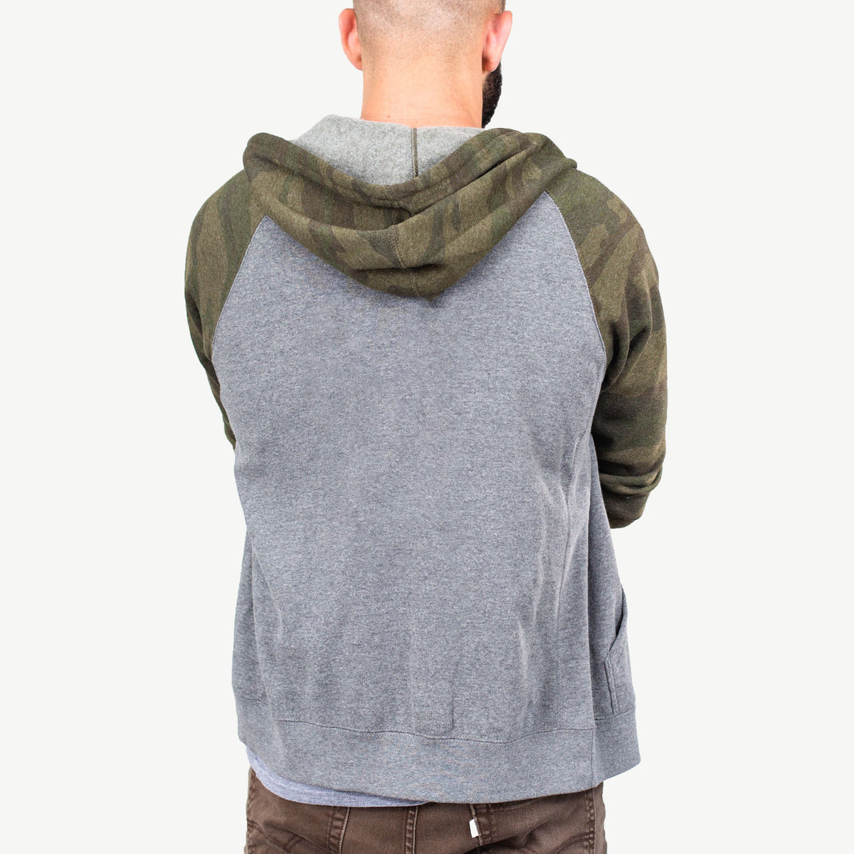 CLEARANCE - Unisex Raglan Zip Up Hoodie - Blank