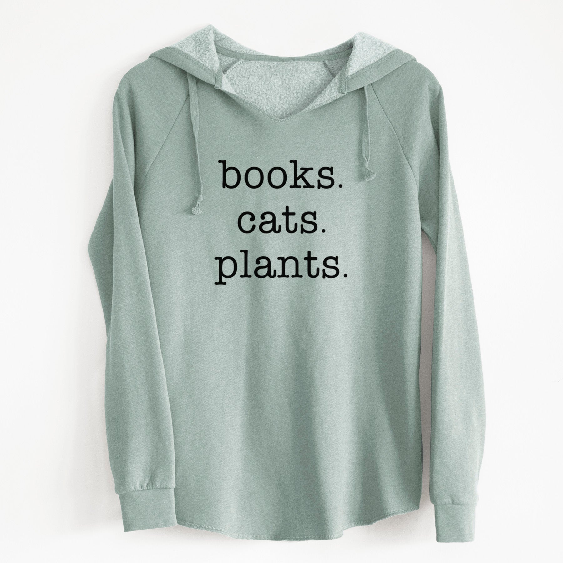 books. cats. plants. - Cali Wave Hooded Sweatshirt