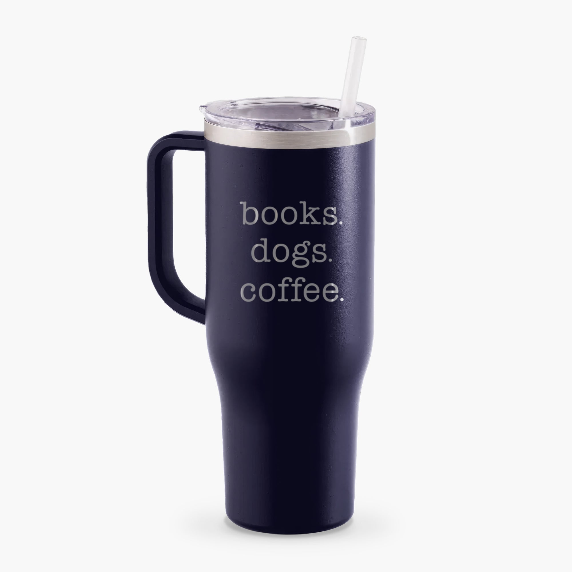 books. dogs. coffee. - 40oz Tumbler with Handle