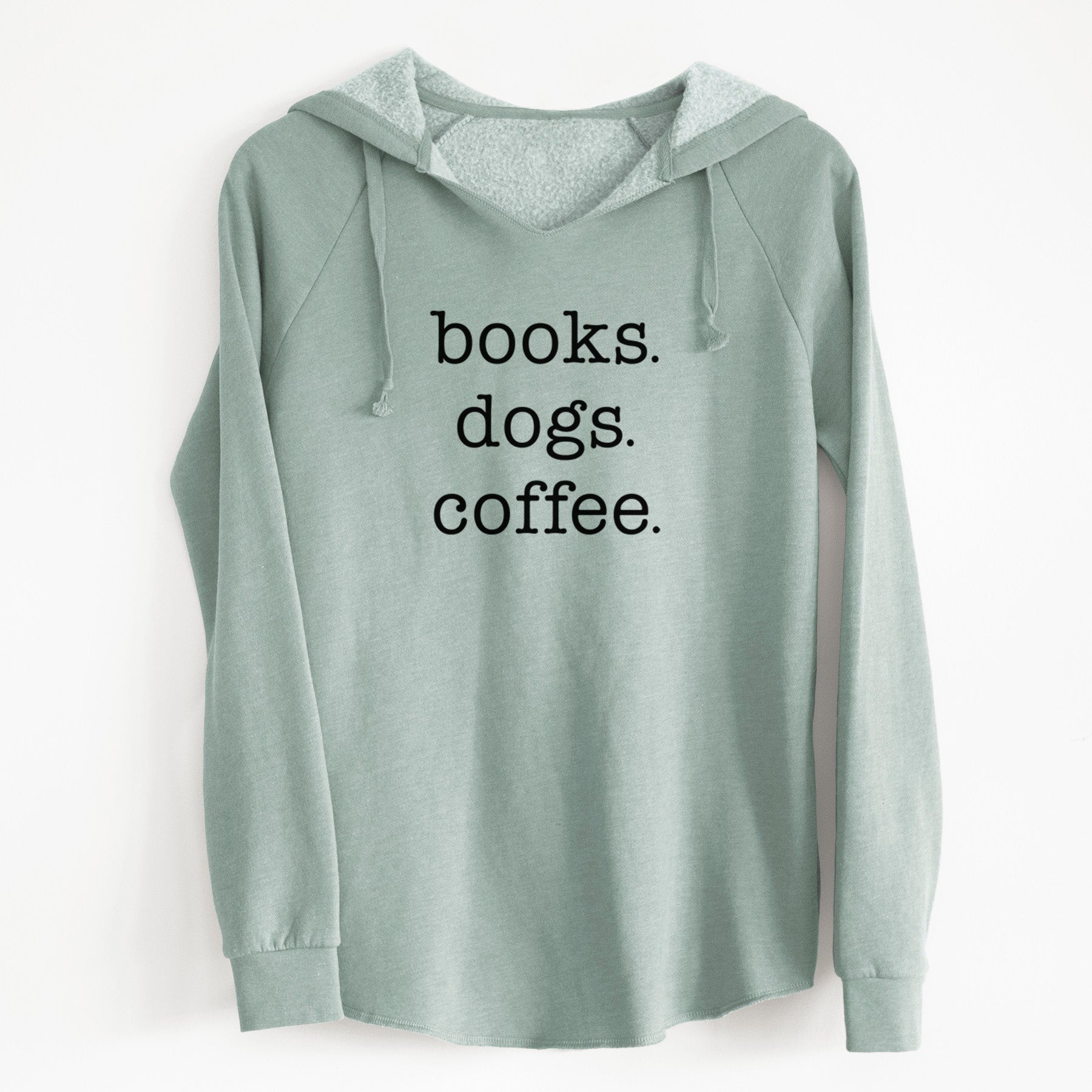 books. dogs. coffee. - Cali Wave Hooded Sweatshirt