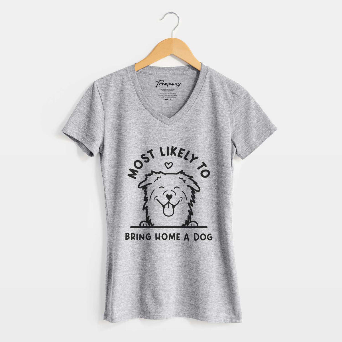 Most Likely to Bring Home a Dog - Aussie - Women&#39;s V-neck Shirt