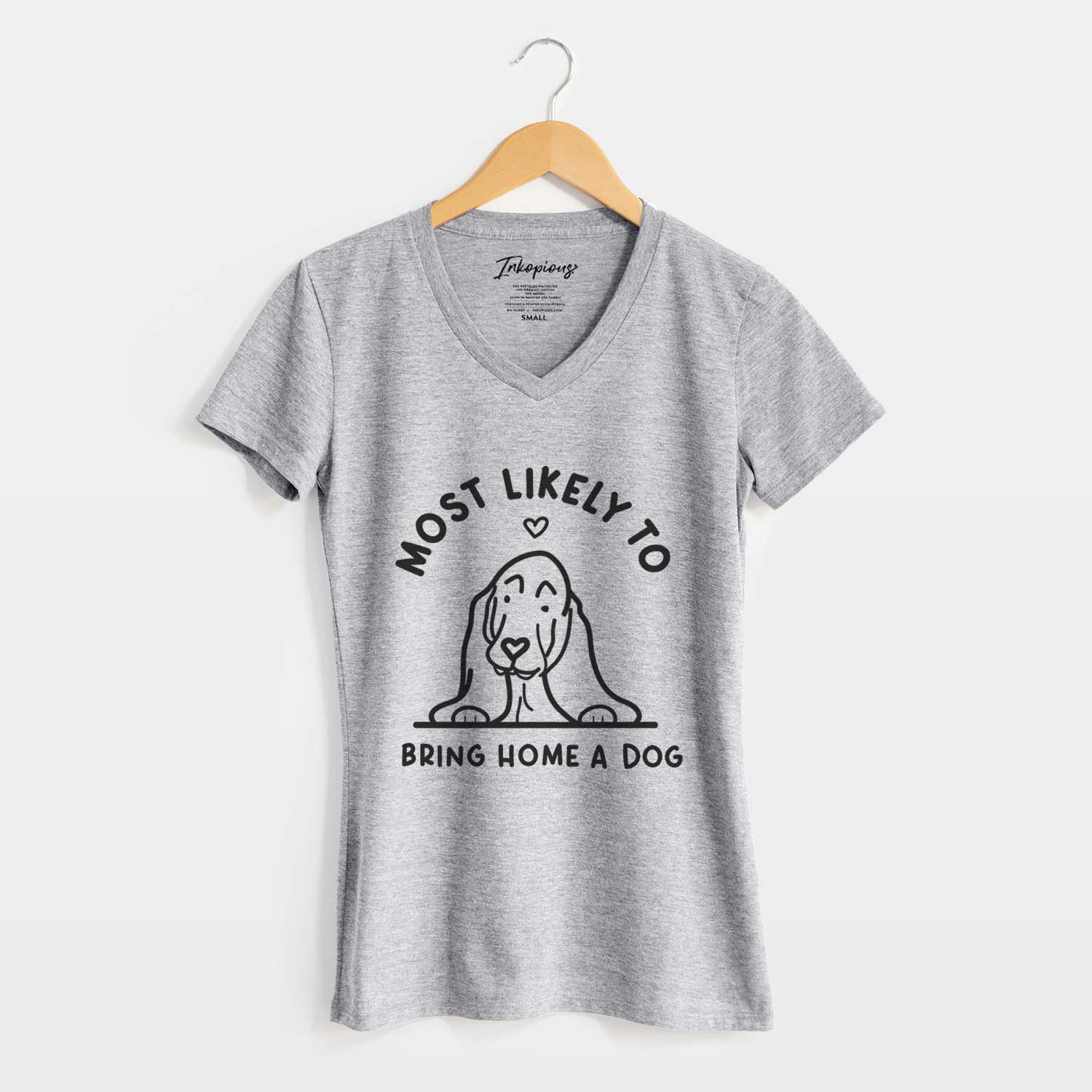 Most Likely to Bring Home a Dog - Basset Hound - Women's V-neck Shirt