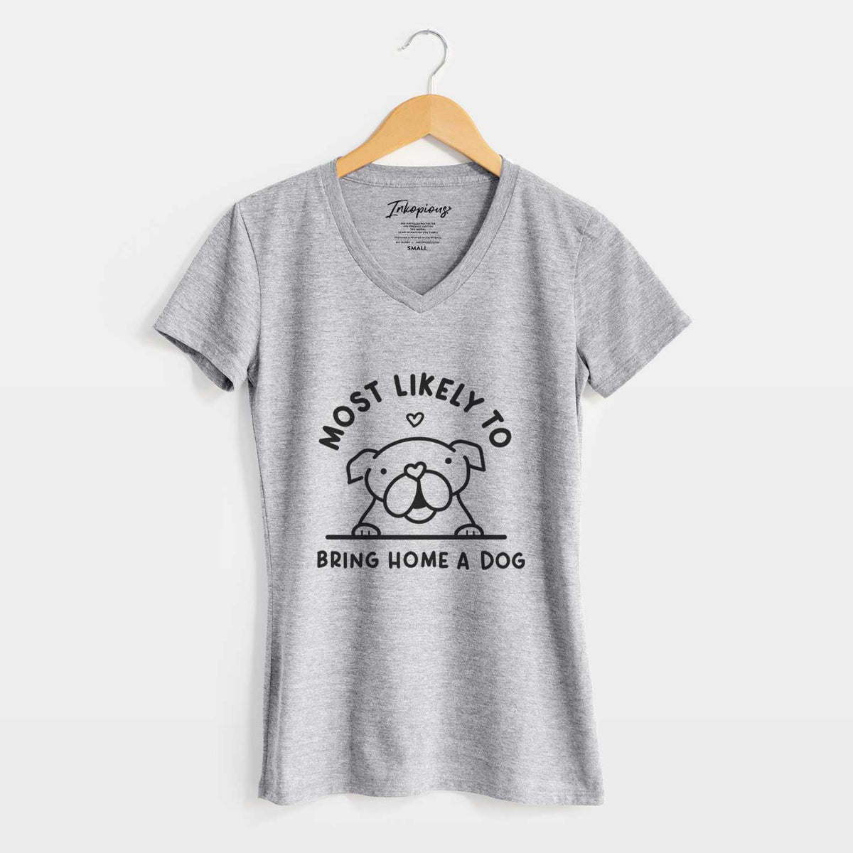 Most Likely to Bring Home a Dog - English Bulldog - Women&#39;s V-neck Shirt