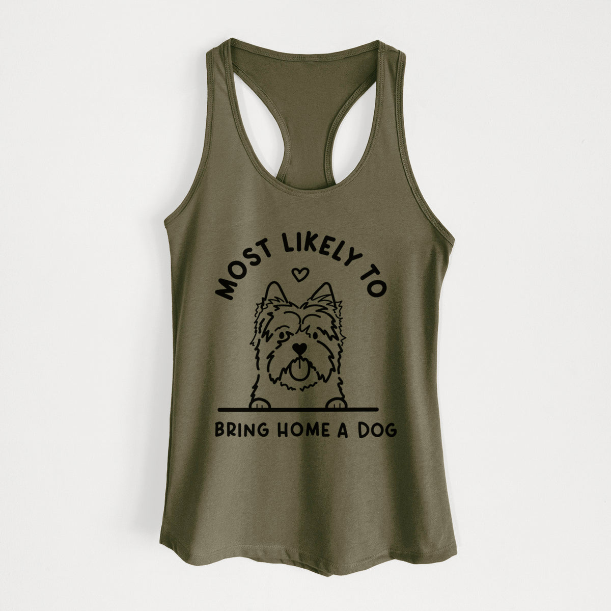 Most Likely to Bring Home a Dog - Cairn Terrier - Women's Racerback Tanktop