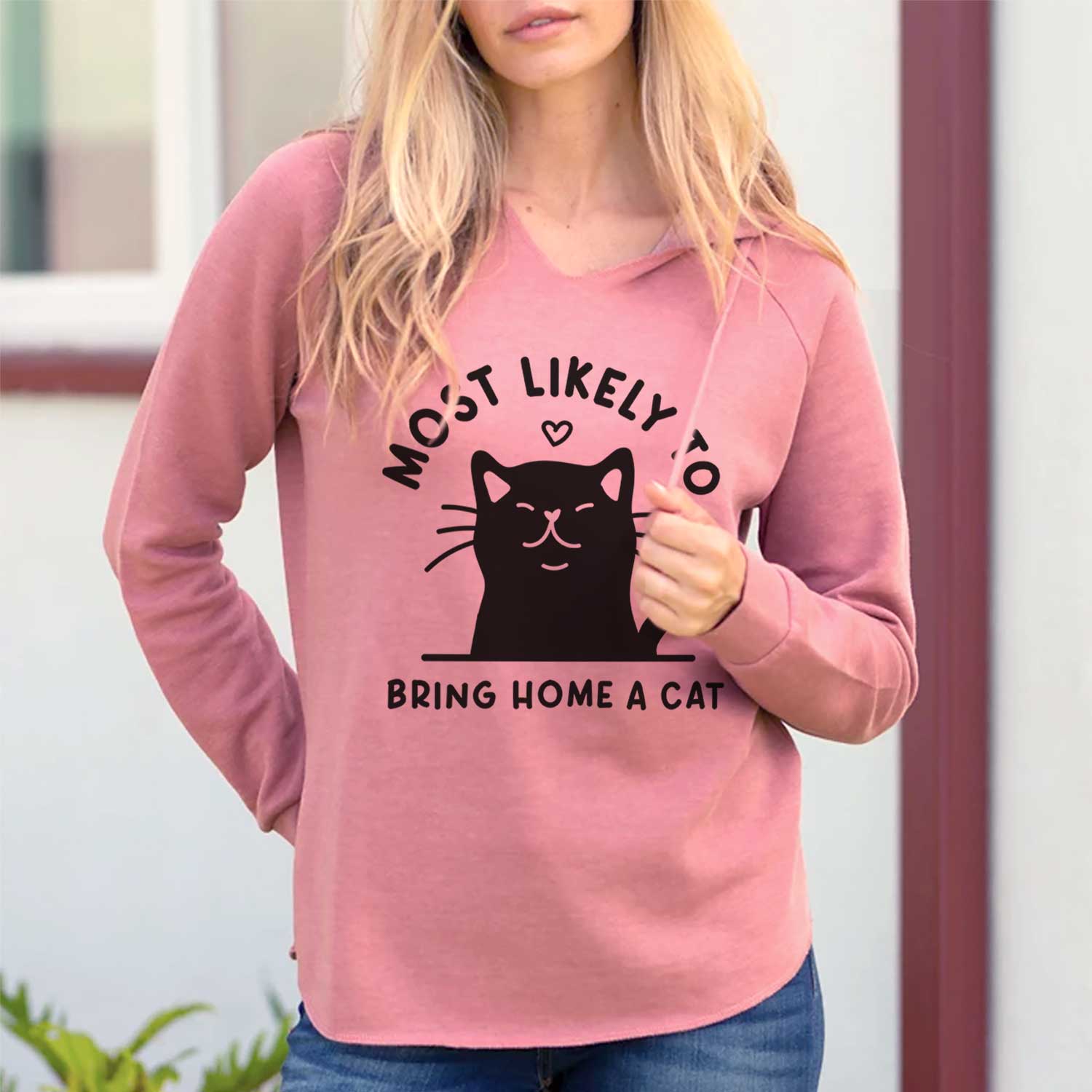 Most Likely to Bring Home a Cat - Black - Cali Wave Hooded Sweatshirt