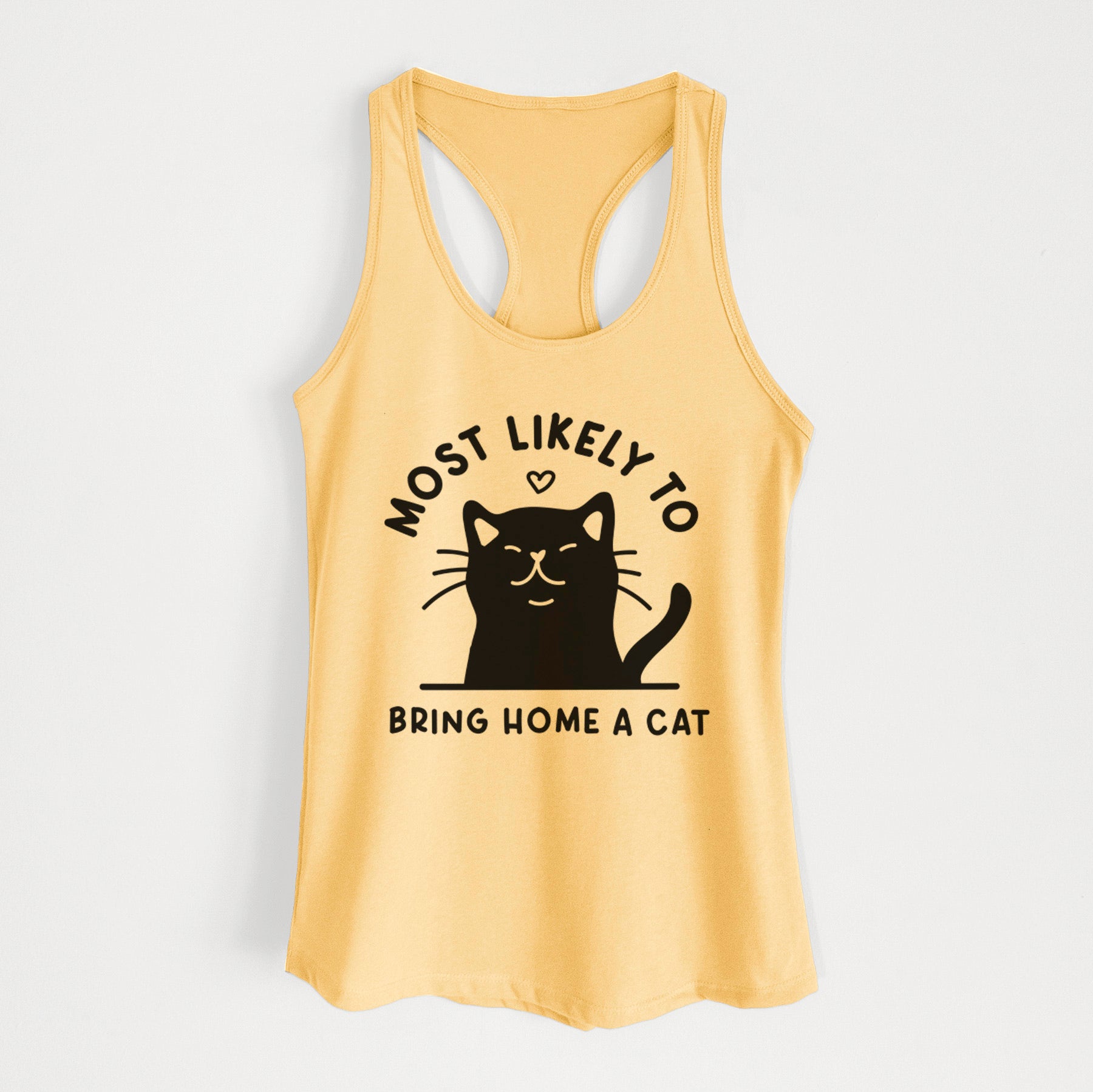 Most Likely to Bring Home a Cat - Black - Women's Racerback Tanktop