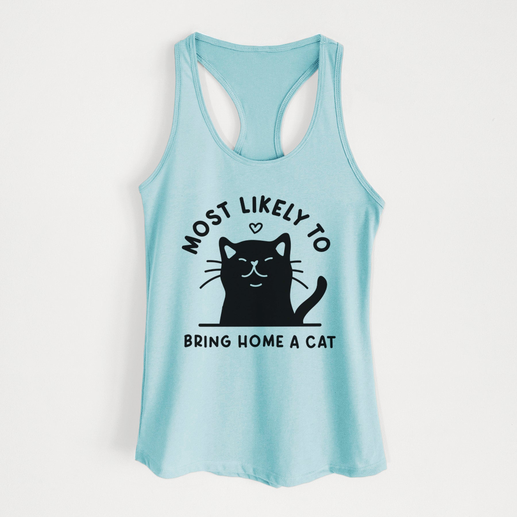 Most Likely to Bring Home a Cat - Black - Women's Racerback Tanktop