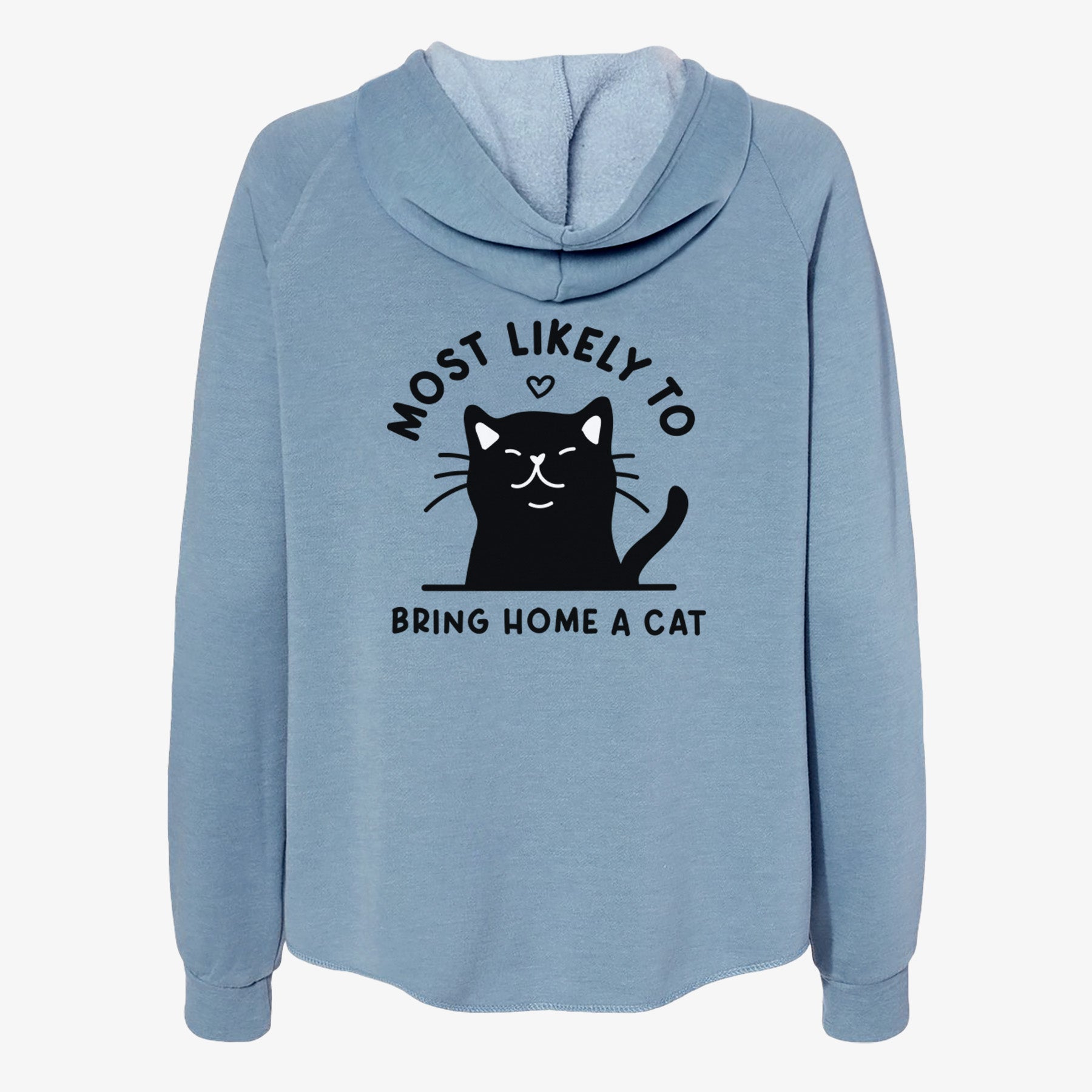 Most Likely to Bring Home a Cat - Black - Women's Cali Wave Zip-Up Sweatshirt