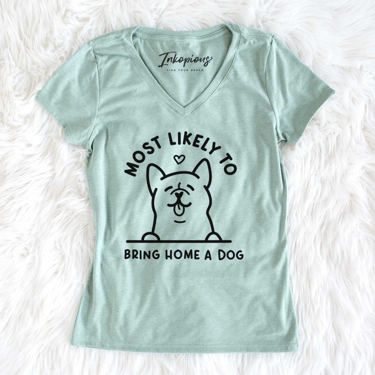 Most Likely to Bring Home a Dog - Women's V-neck Shirt
