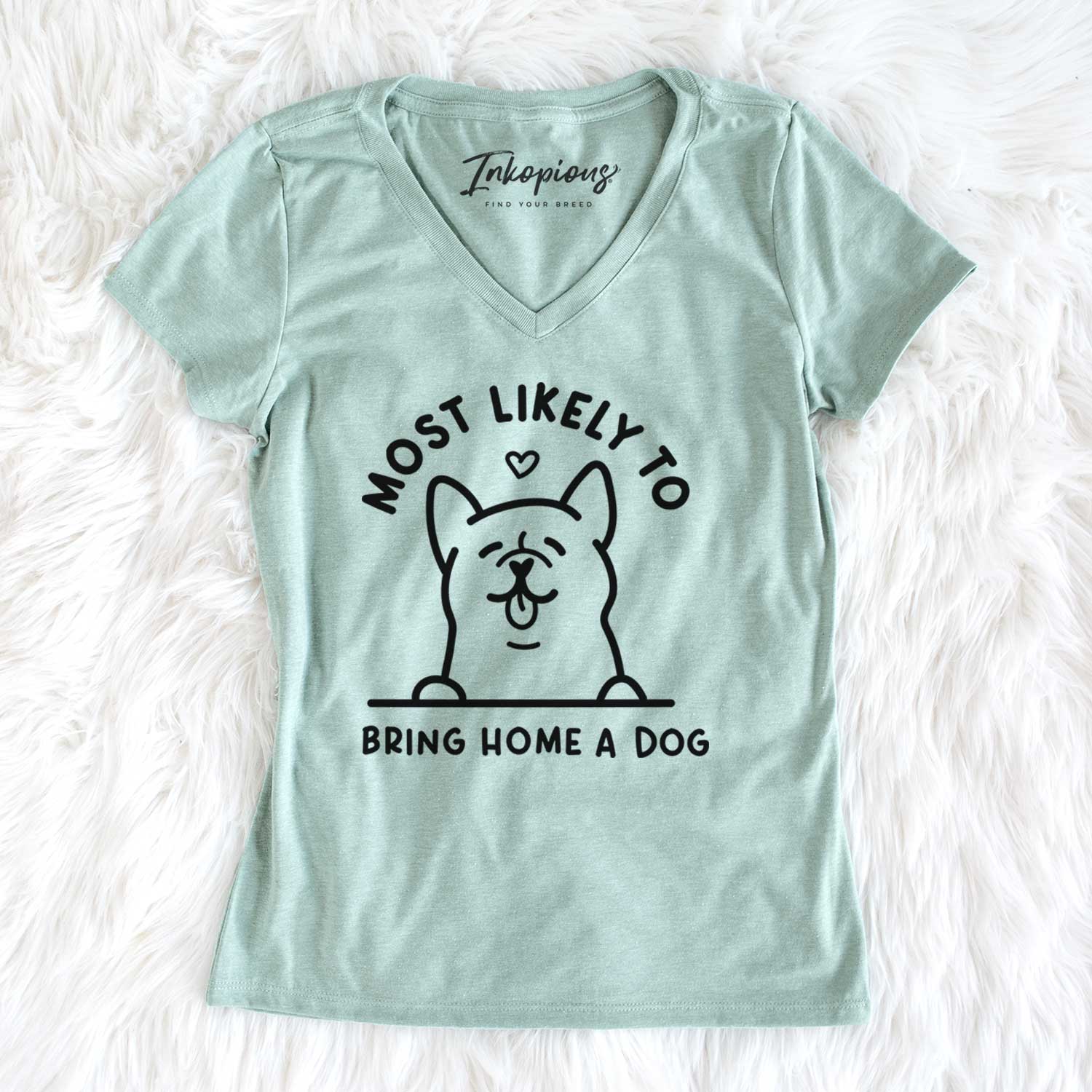 Most Likely to Bring Home a Dog - Women's V-neck Shirt