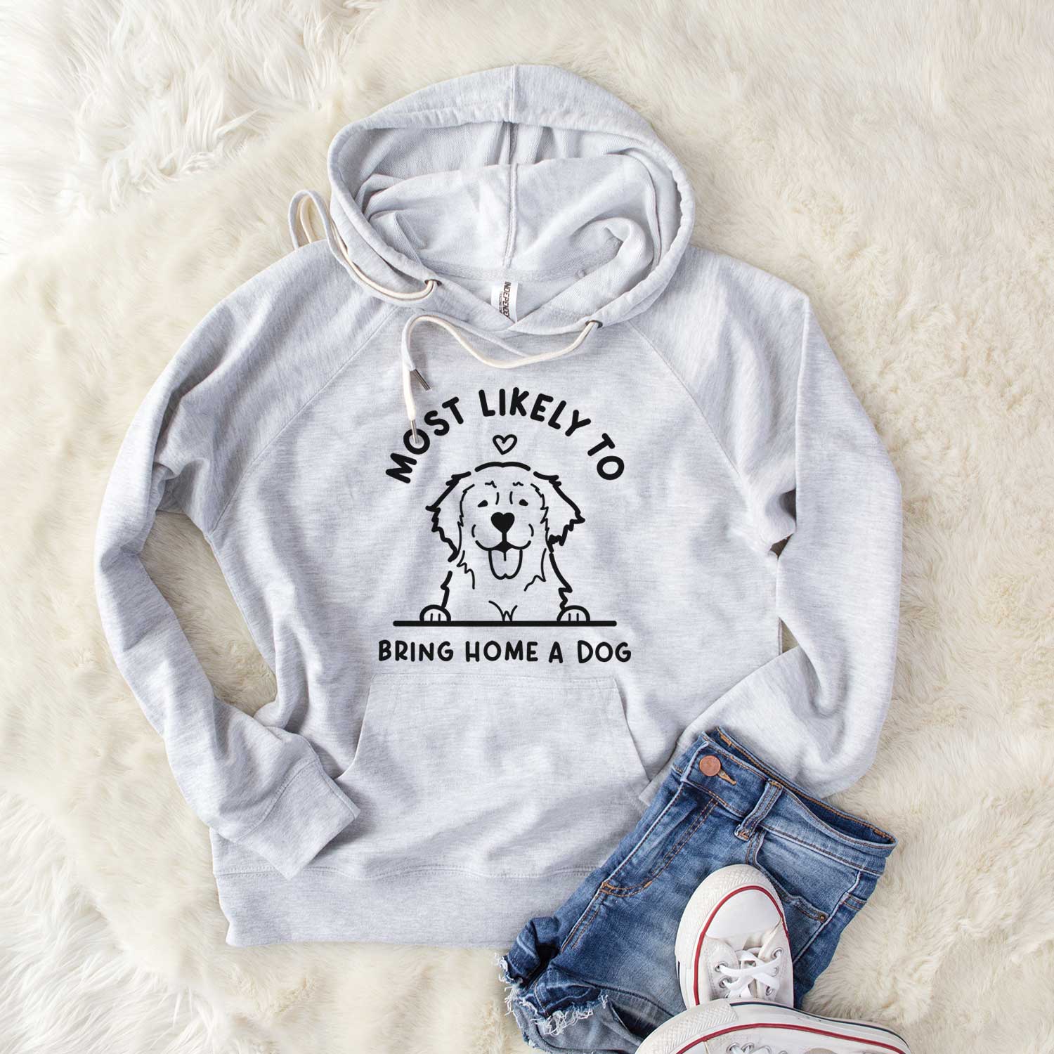 Most Likely to Bring Home a Dog - Golden Retriever - Unisex Loopback Terry Hoodie