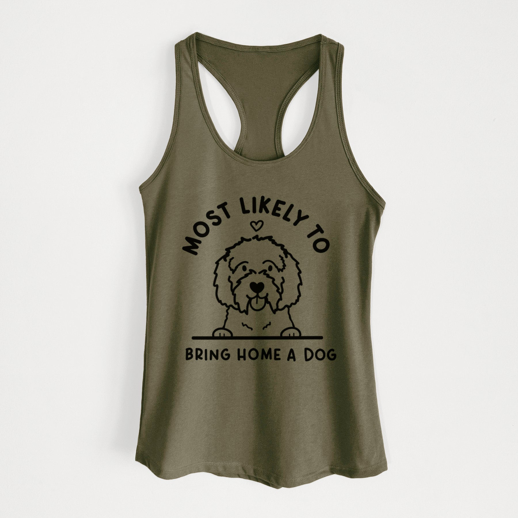 Most Likely to Bring Home a Dog - Maltipoo - Women's Racerback Tanktop