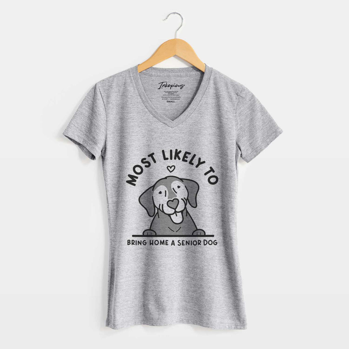 Most Likely to Bring Home a Senior Dog - Women&#39;s V-neck Shirt