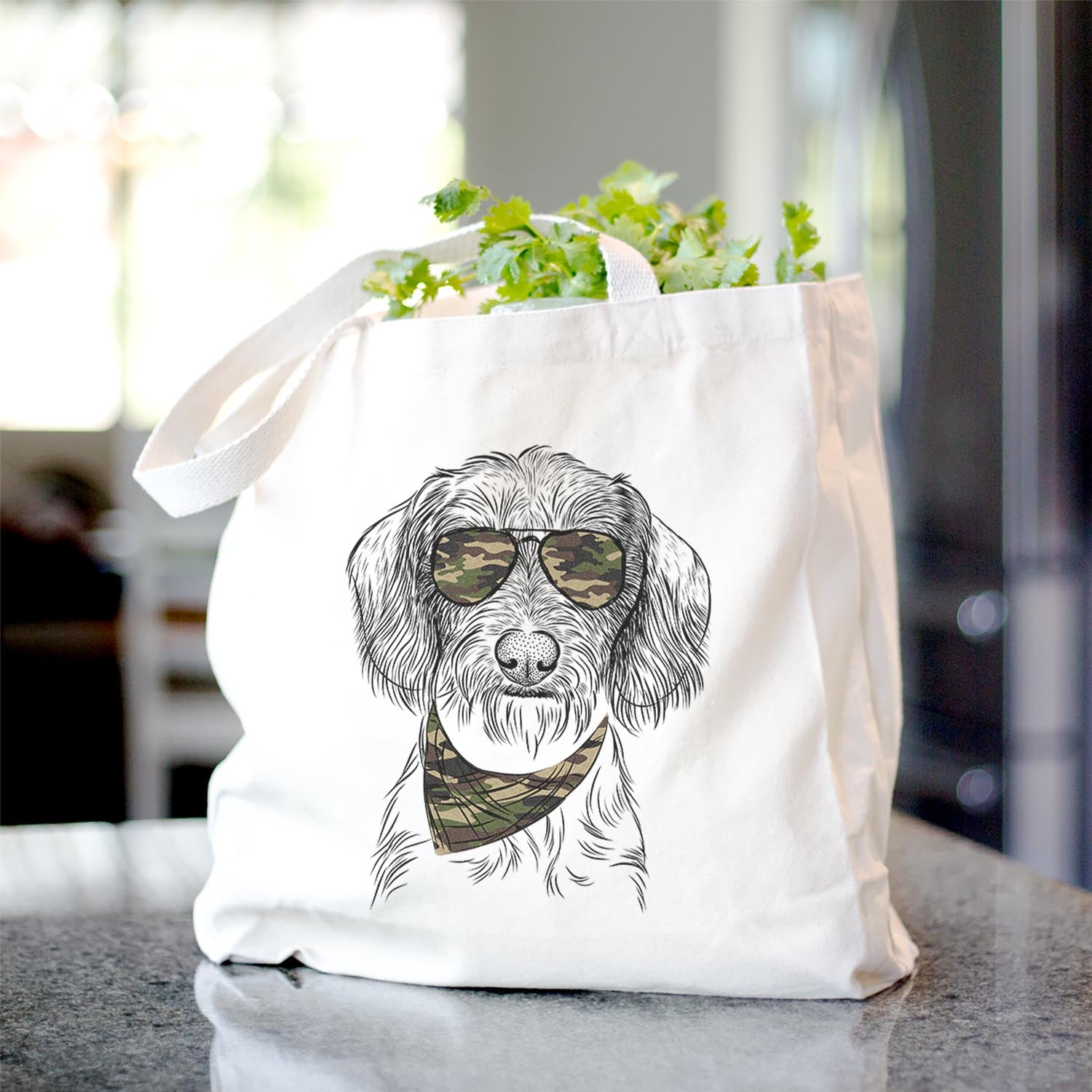 Almond the Wirehaired Dachshund - Tote Bag