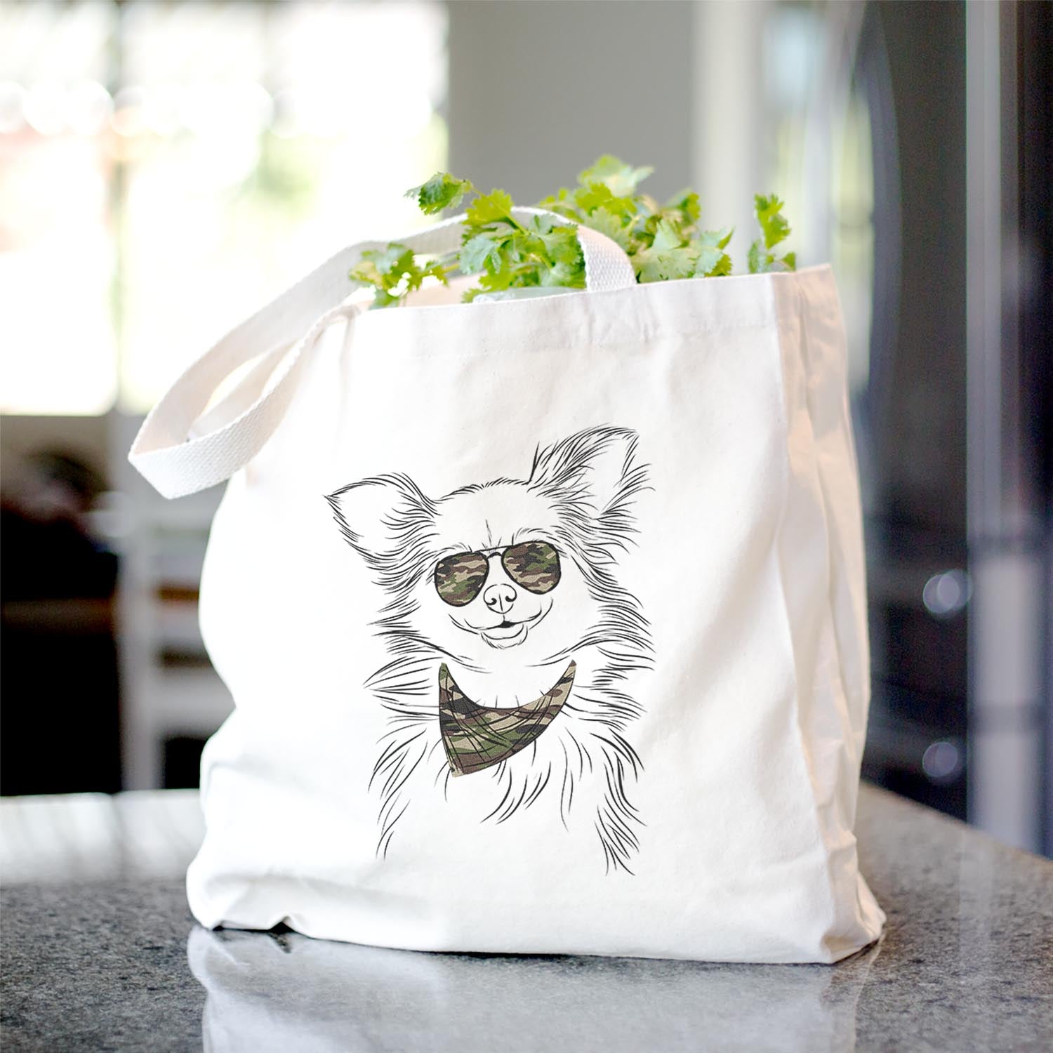 Marzi the Long Haired Chihuahua - Tote Bag