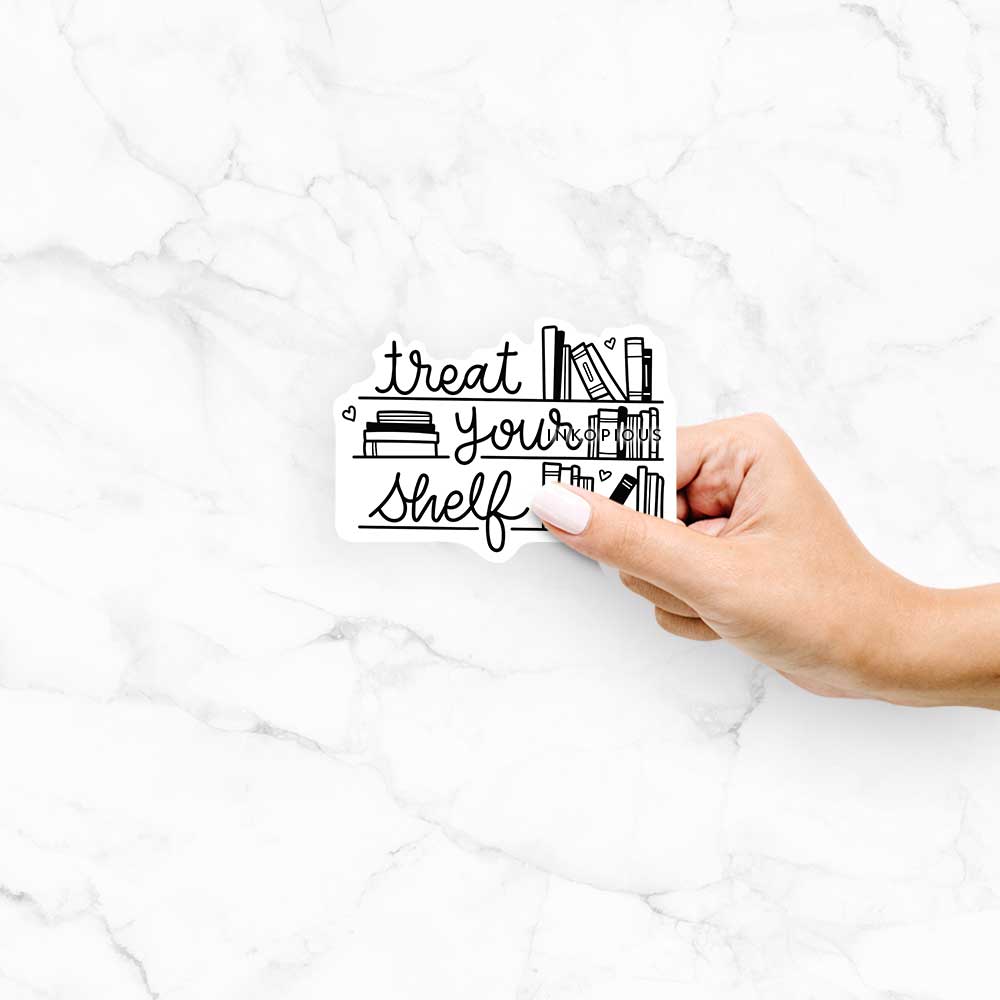 Treat Your Shelf - Book Pun -  Decal Sticker