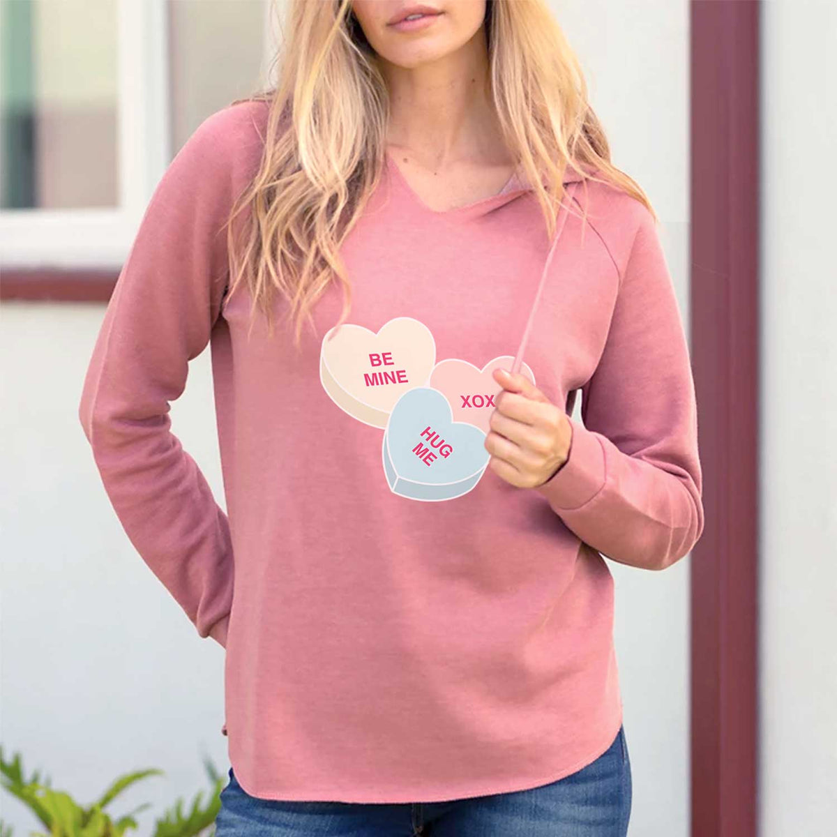 Valentine Candy Conversation Hearts  - Cali Wave Hooded Sweatshirt