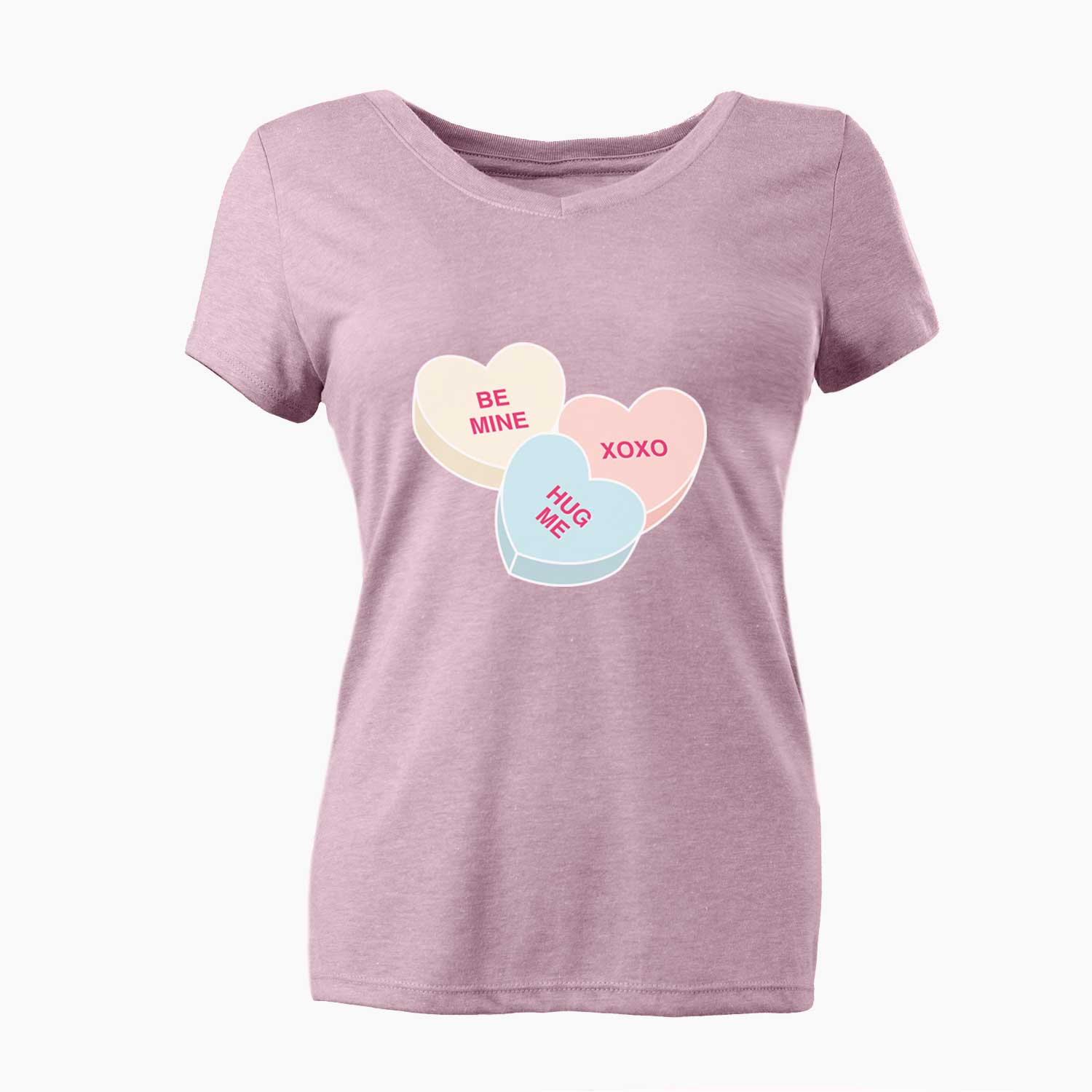 Valentine Candy Conversation Hearts  - Women's V-neck Shirt