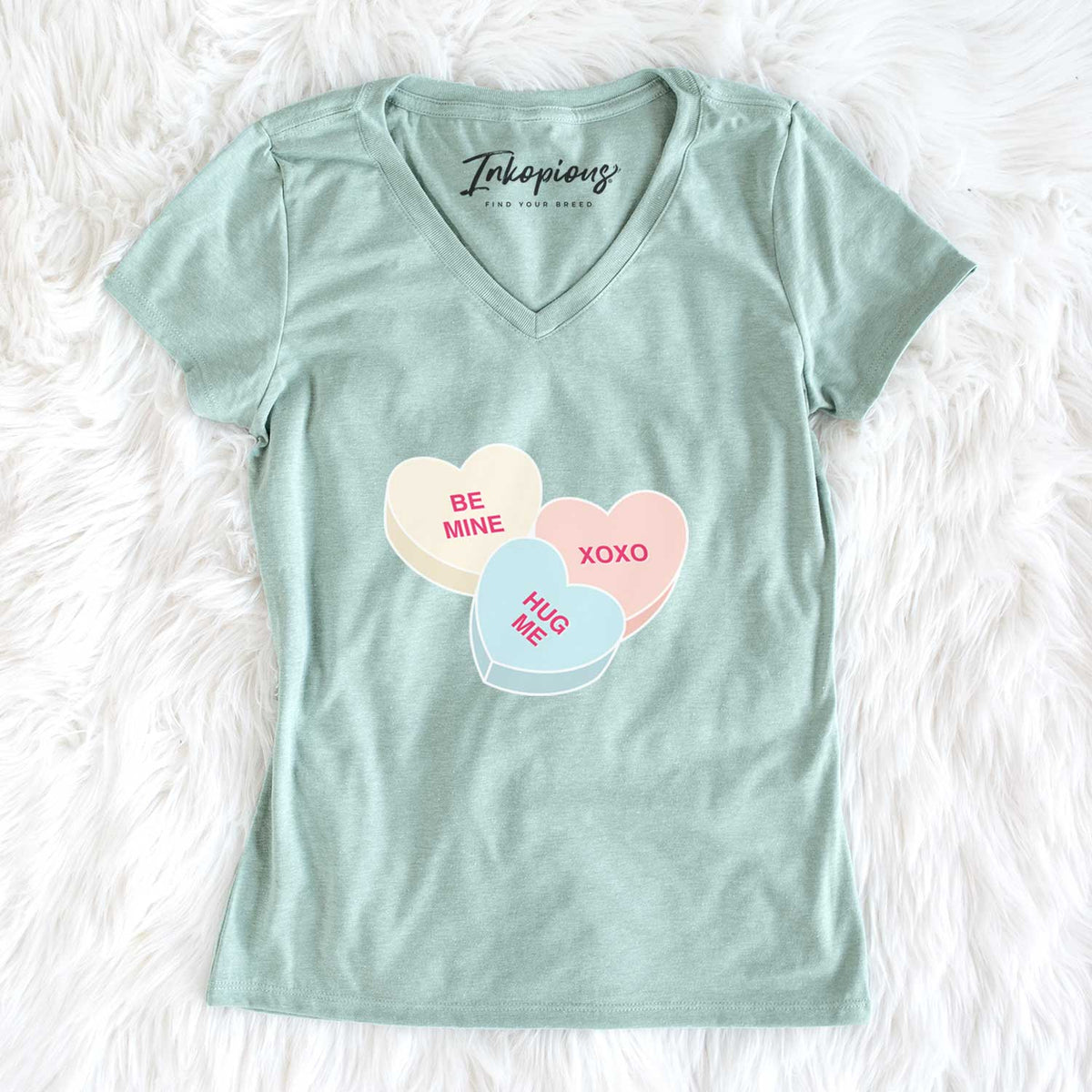 Valentine Candy Conversation Hearts  - Women&#39;s V-neck Shirt