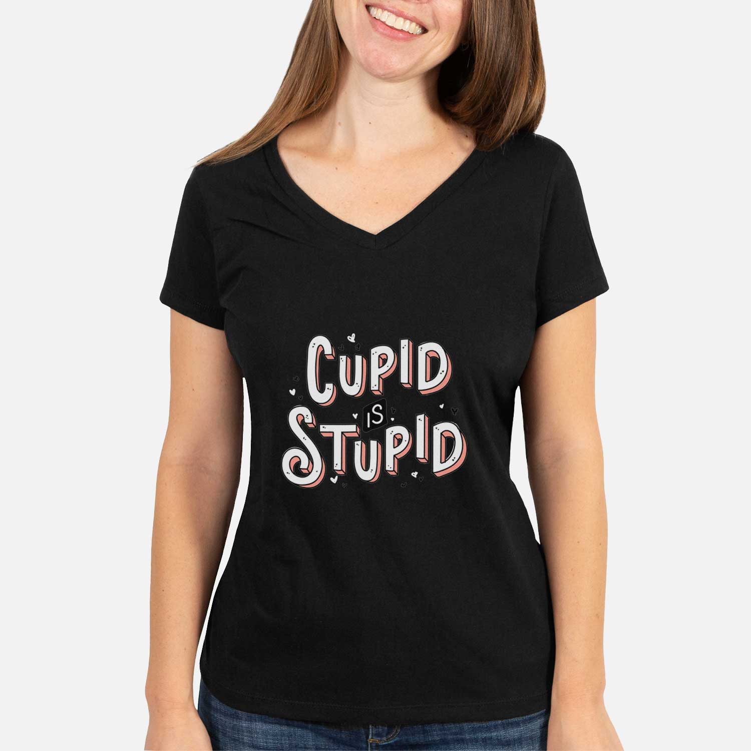 Cupid Is Stupid  - Women's V-neck Shirt