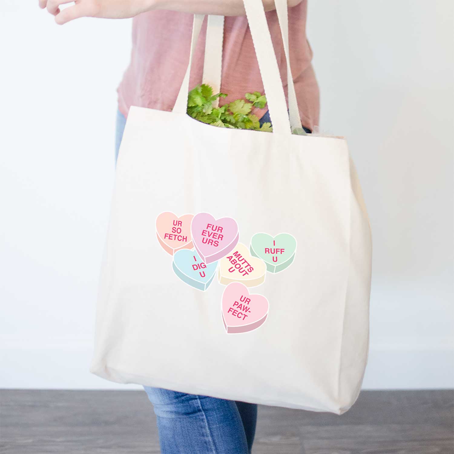 Dog Valentine Conversation Hearts  - Tote Bag