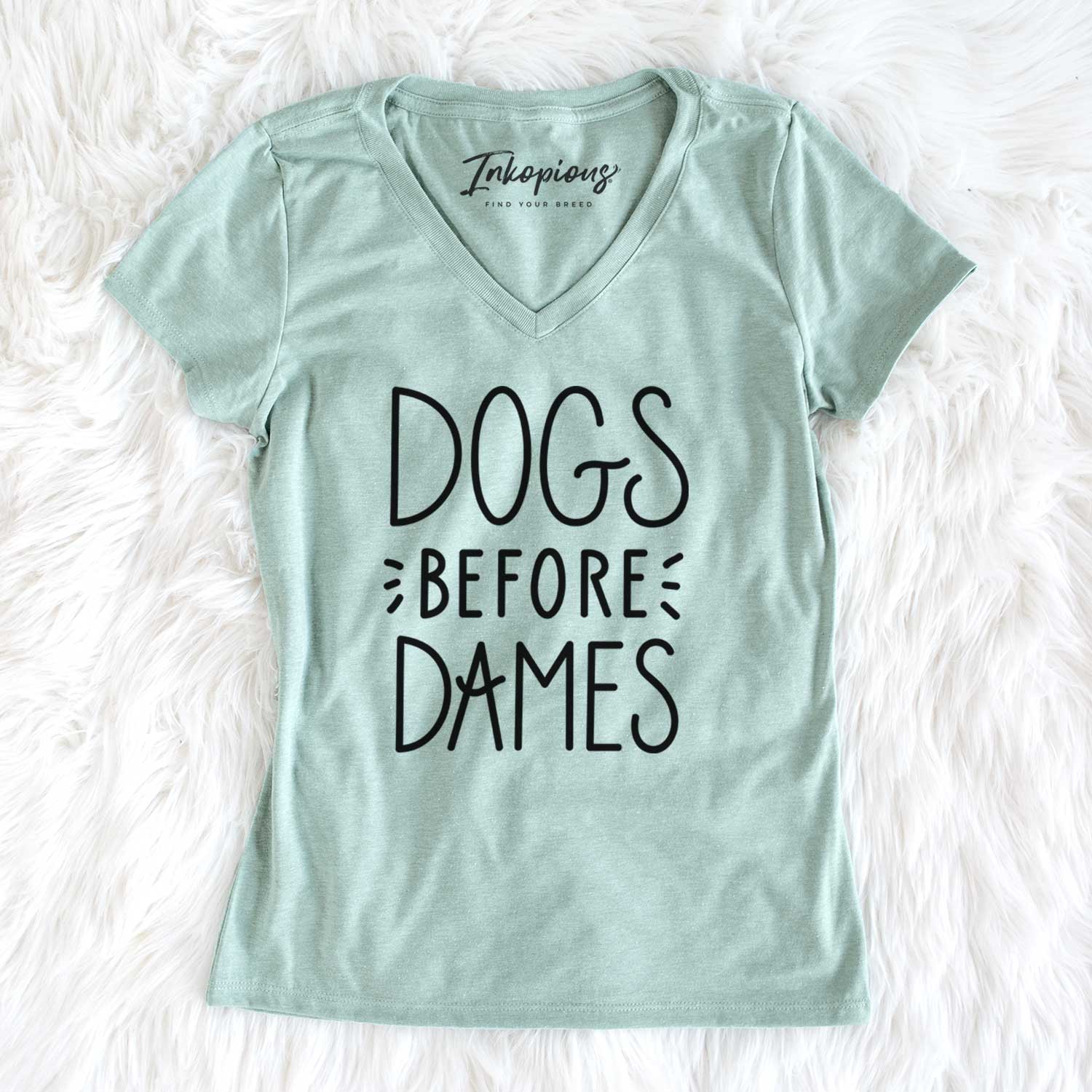 Dogs Before Dames  - Women's V-neck Shirt