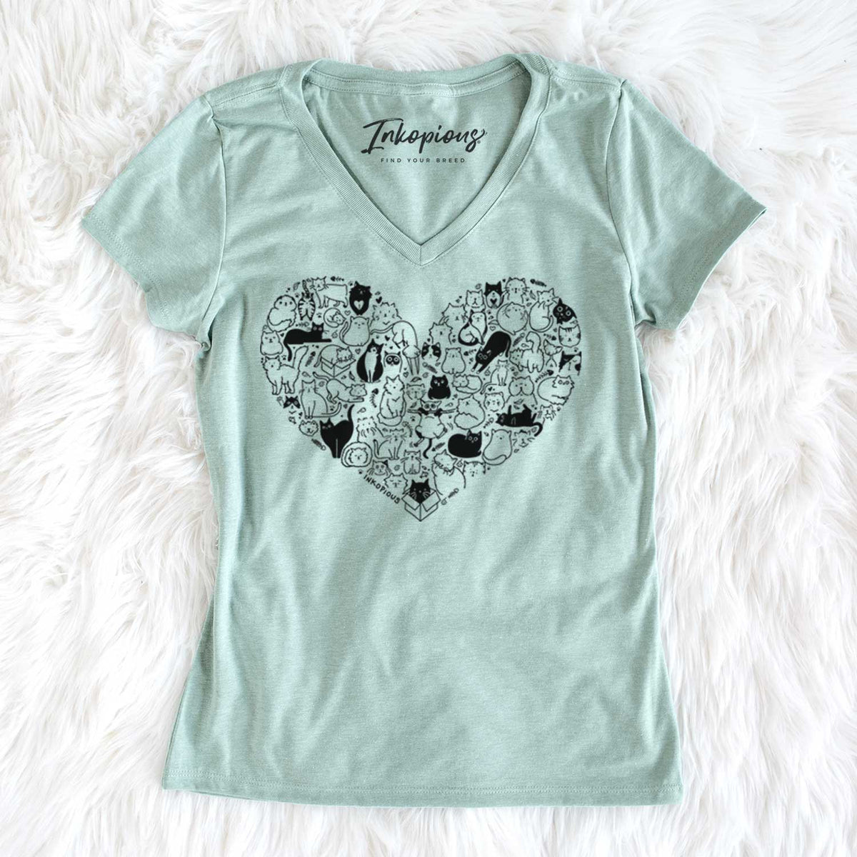 Heart Full of Cats  - Women&#39;s V-neck Shirt