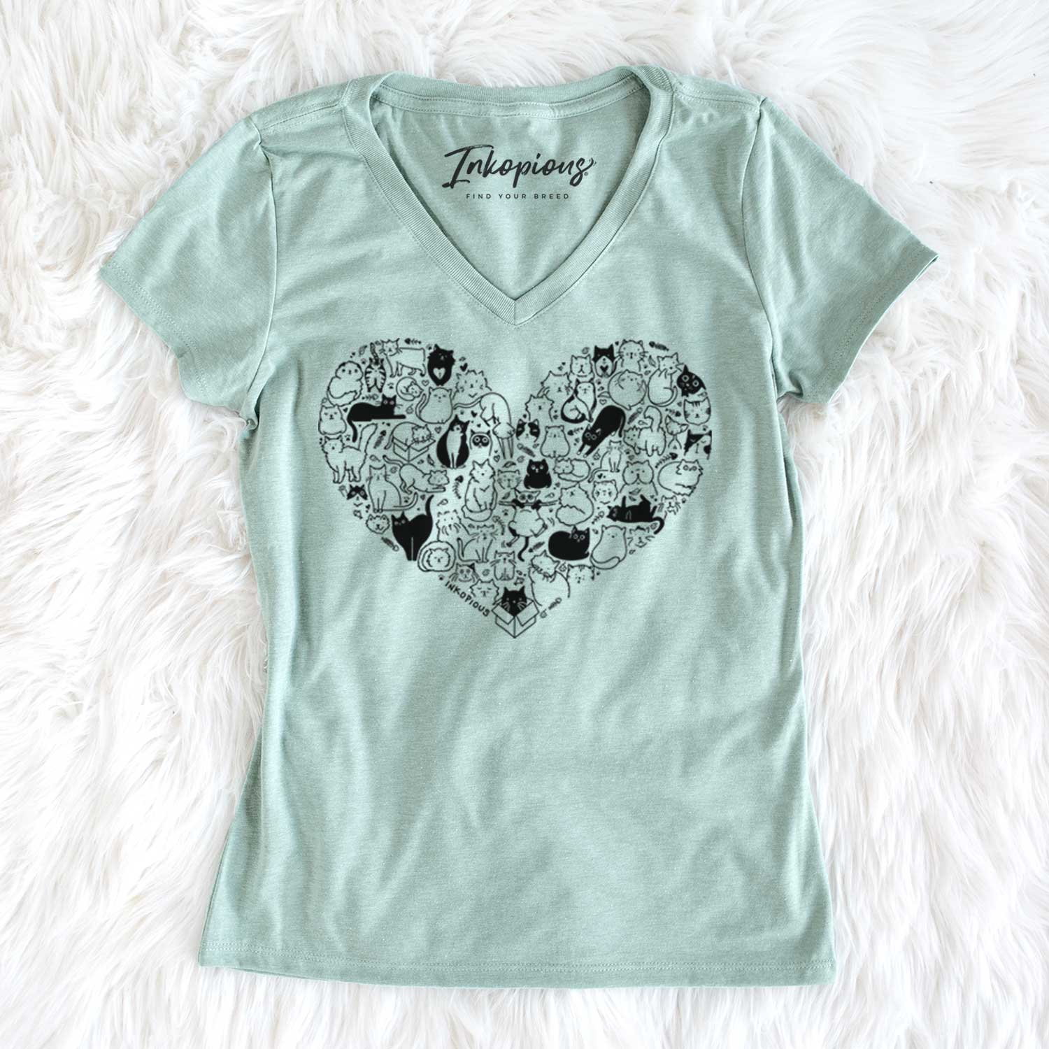 Heart Full of Cats  - Women's V-neck Shirt