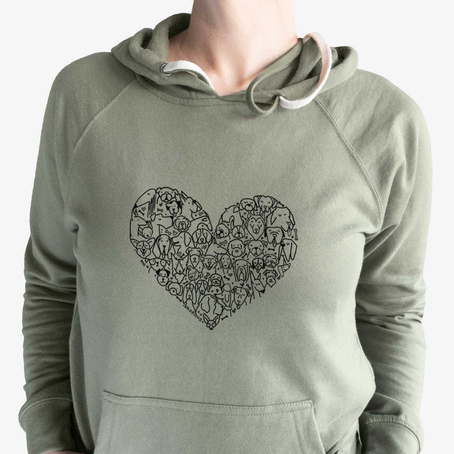 Heart Full of Dogs - Unisex Loopback Terry Hoodie