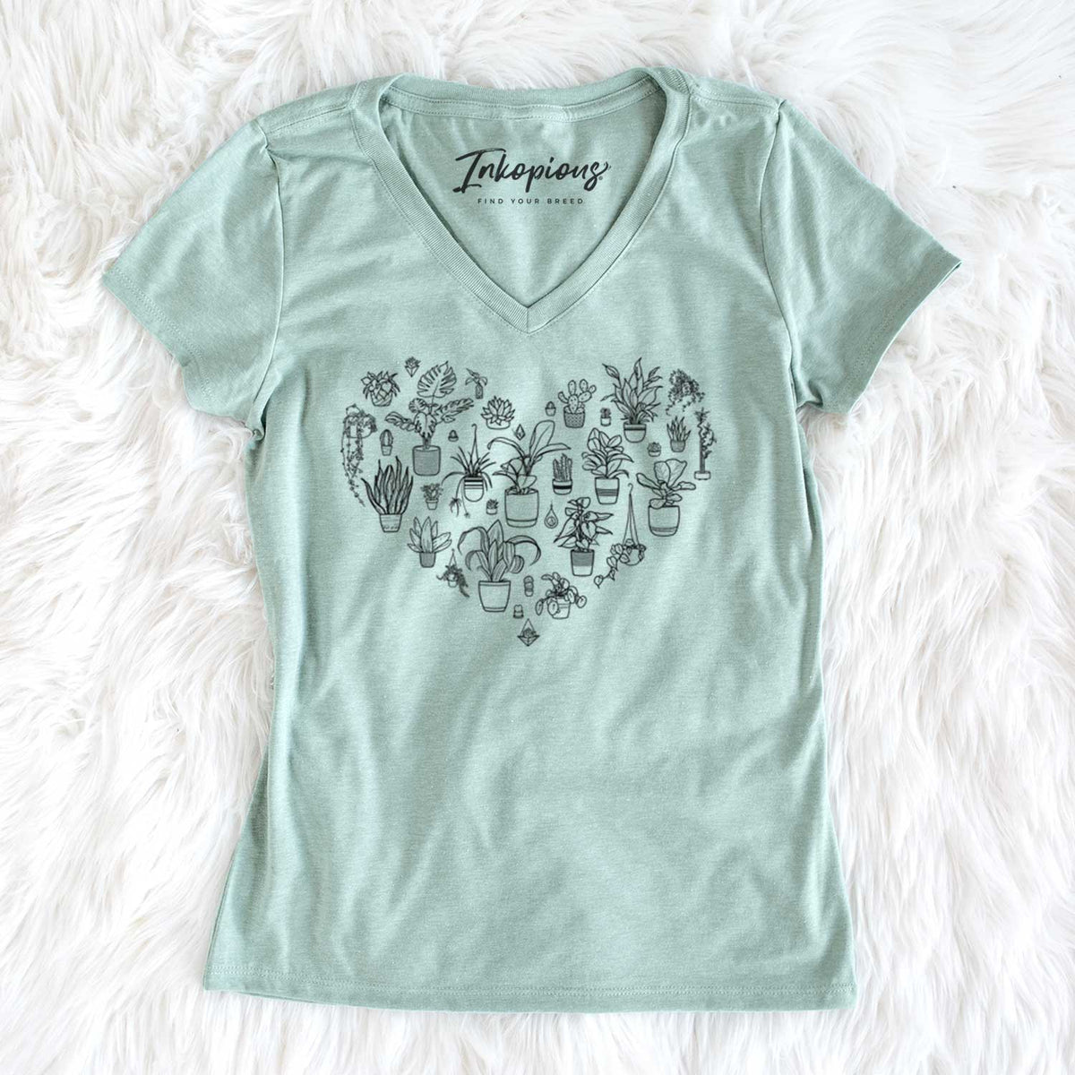 Heart Full of Plants  - Women&#39;s V-neck Shirt