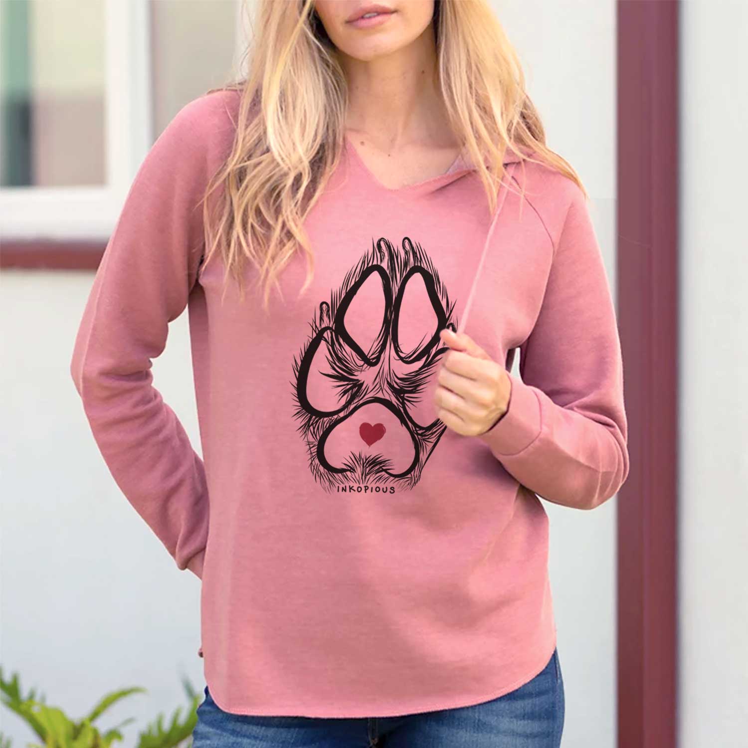 Inkopious Paw Print  - Cali Wave Hooded Sweatshirt