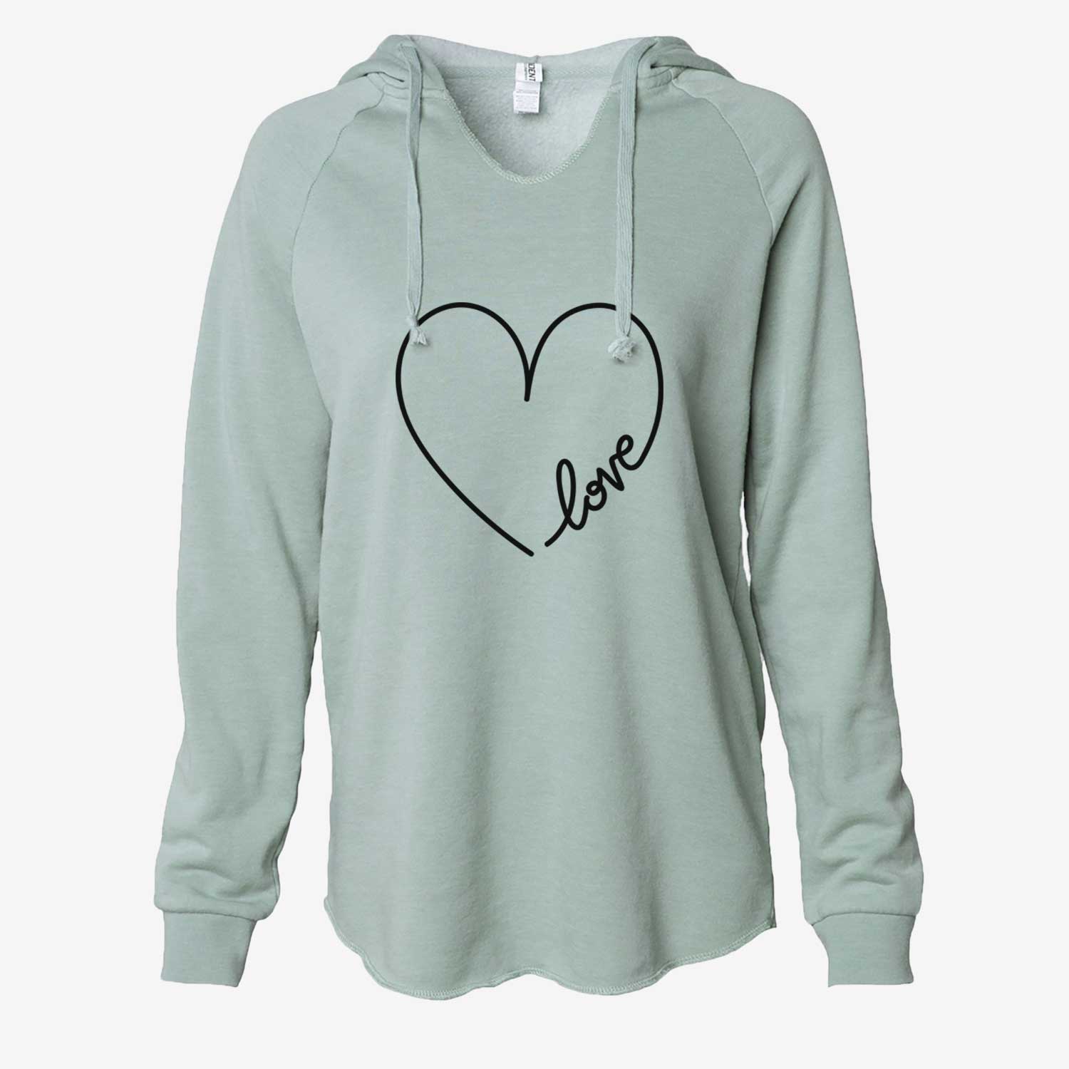 Hand Drawn Love Heart  - Cali Wave Hooded Sweatshirt