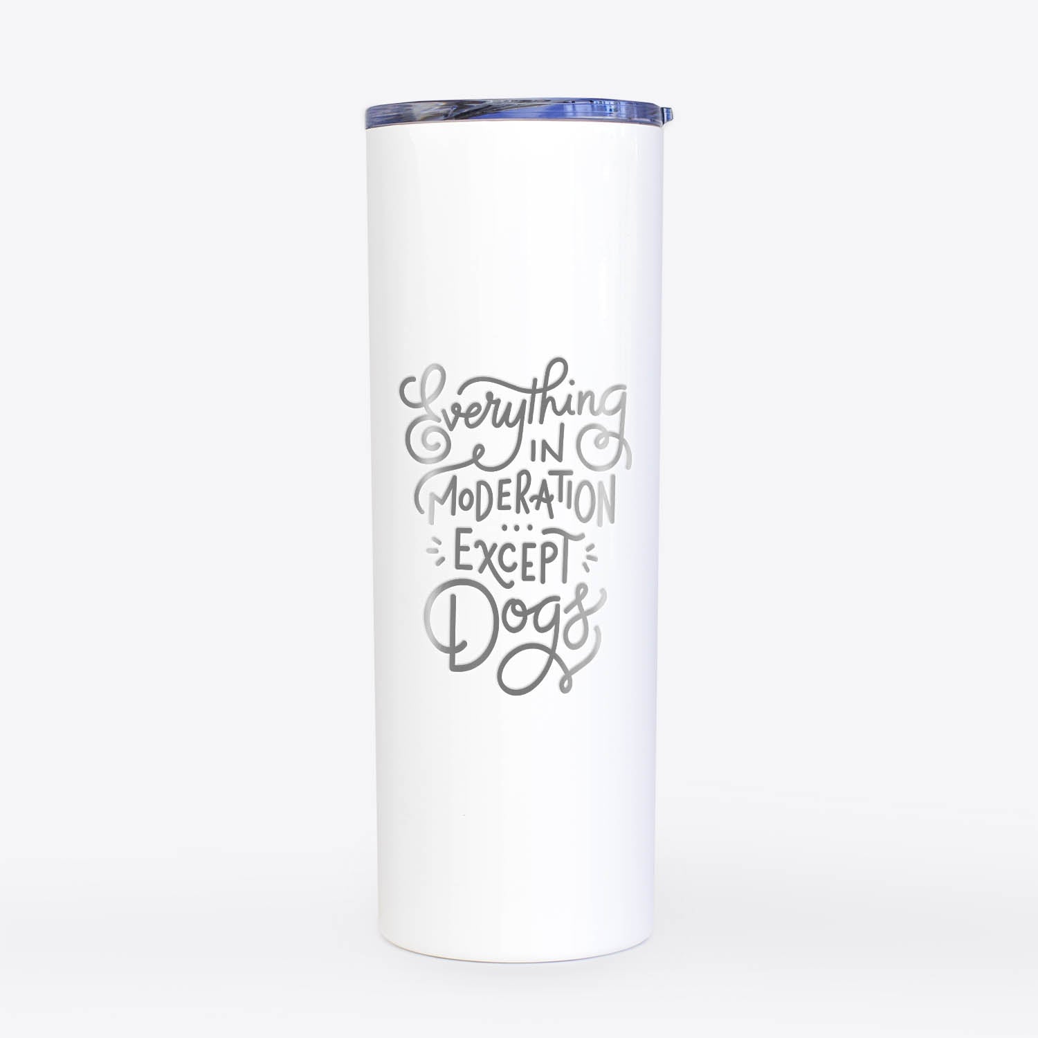 Everything in Moderation - Except Dogs  - 20oz Skinny Tumbler