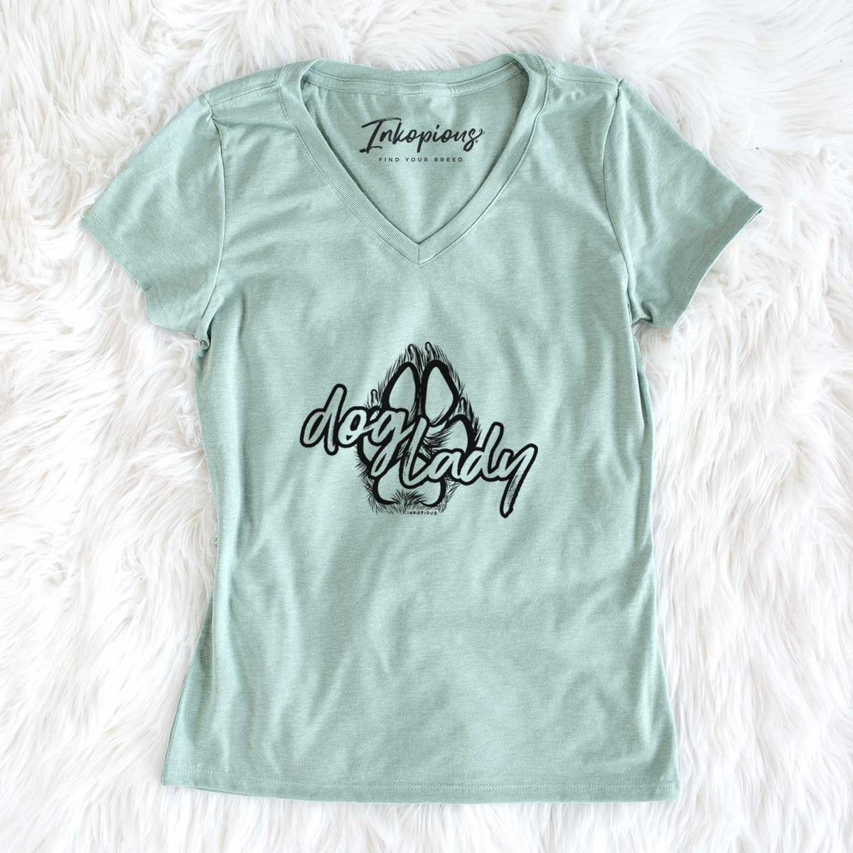 Dog Lady - Paw Collection  - Women&#39;s V-neck Shirt