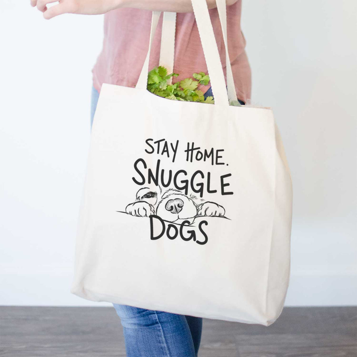 Stay Home Snuggle Dogs  - Tote Bag