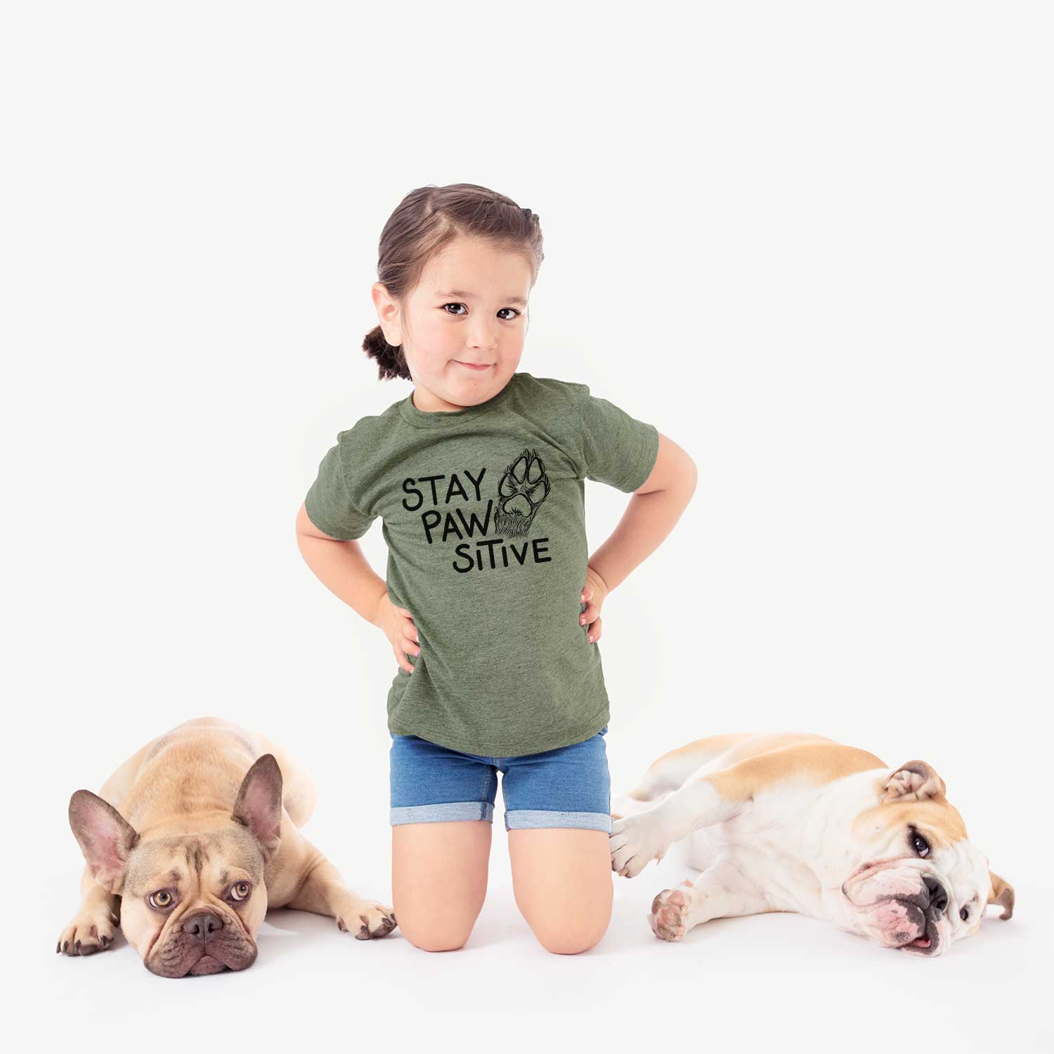 Stay Pawsitive - Dog Paw  - Kids/Youth/Toddler Shirt