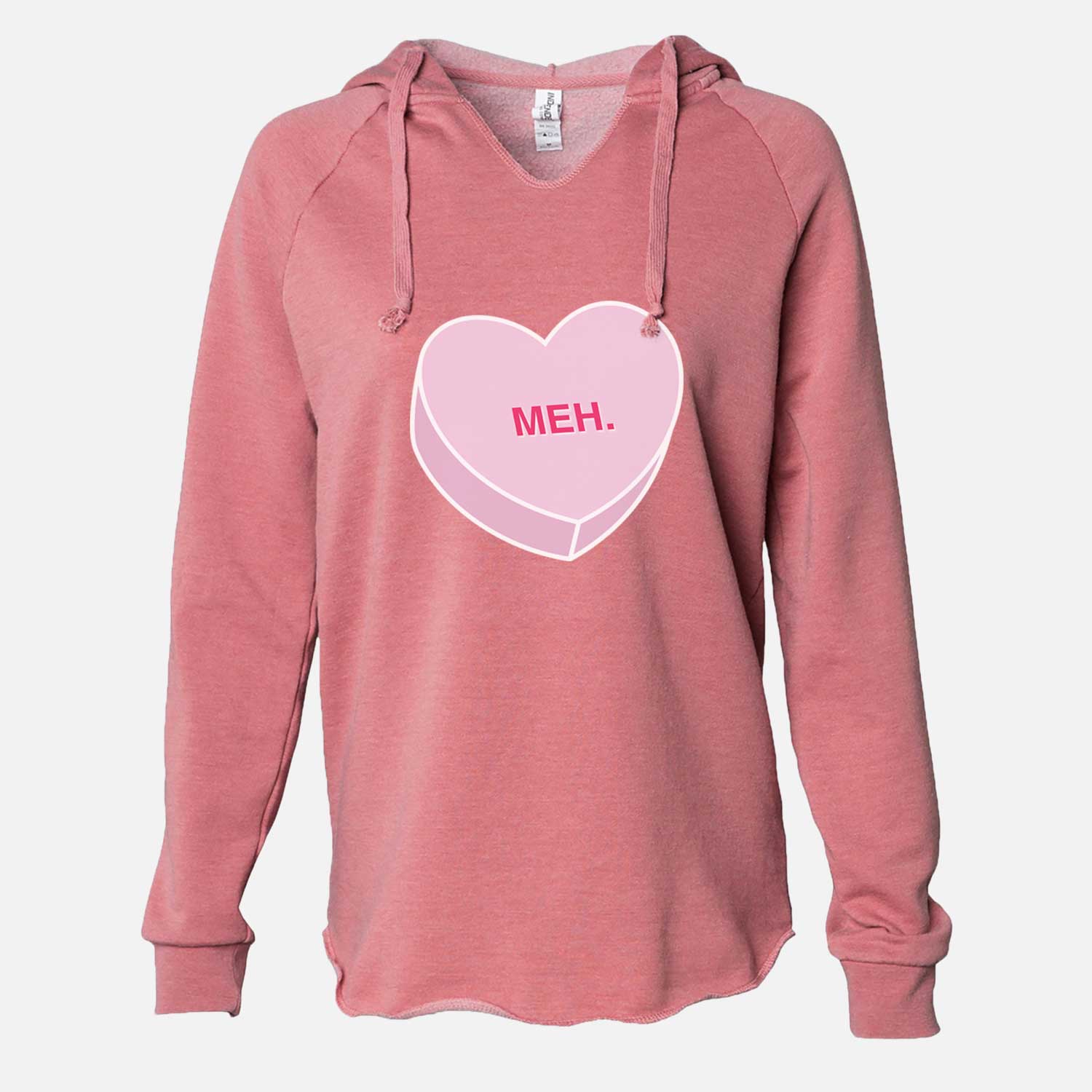 Meh Valentine Candy Heart  - Cali Wave Hooded Sweatshirt