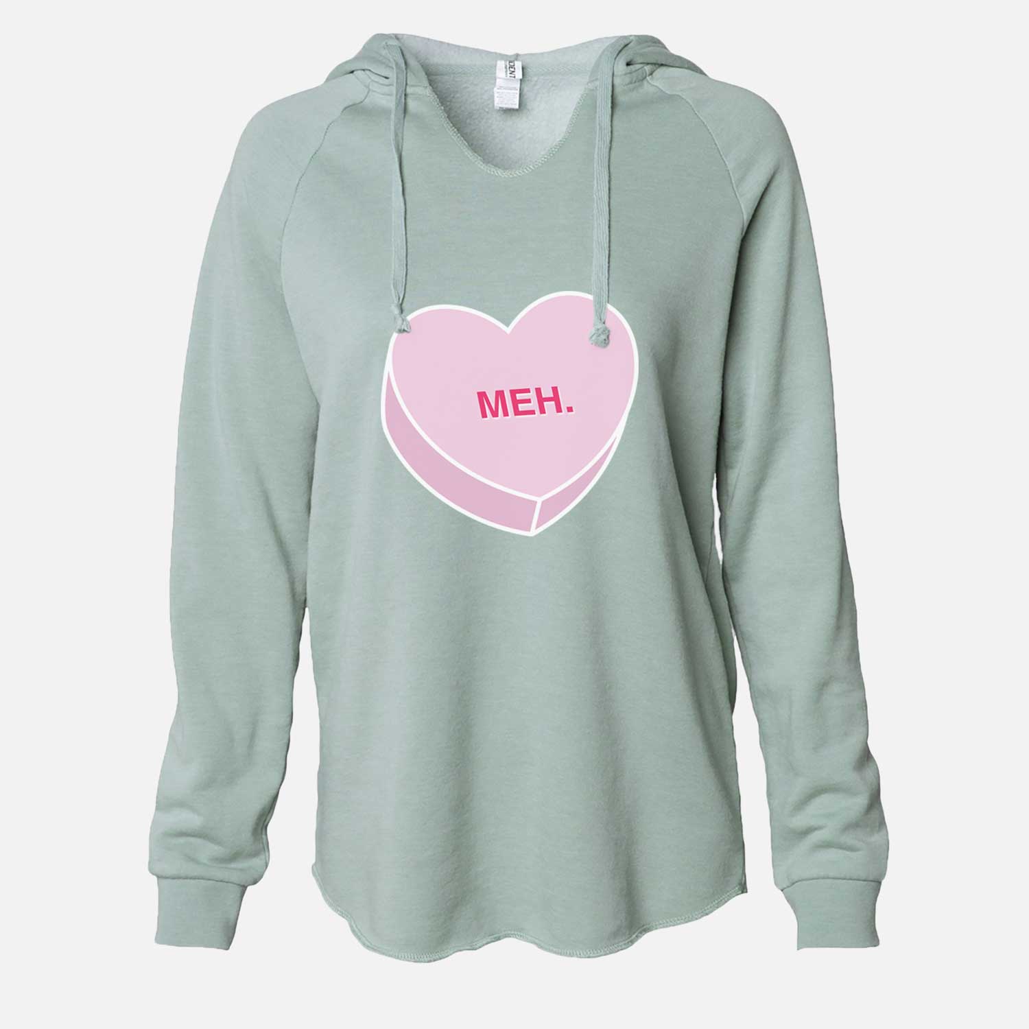 Meh Valentine Candy Heart  - Cali Wave Hooded Sweatshirt